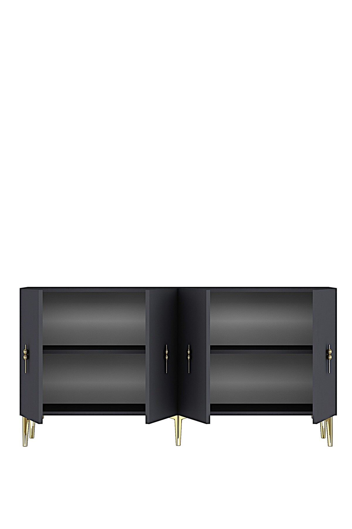 Consola Salkım 150, 150 x 75 x 32 cm, antracit auriu, PAL melaminat, antracit / gold — imaginea 3