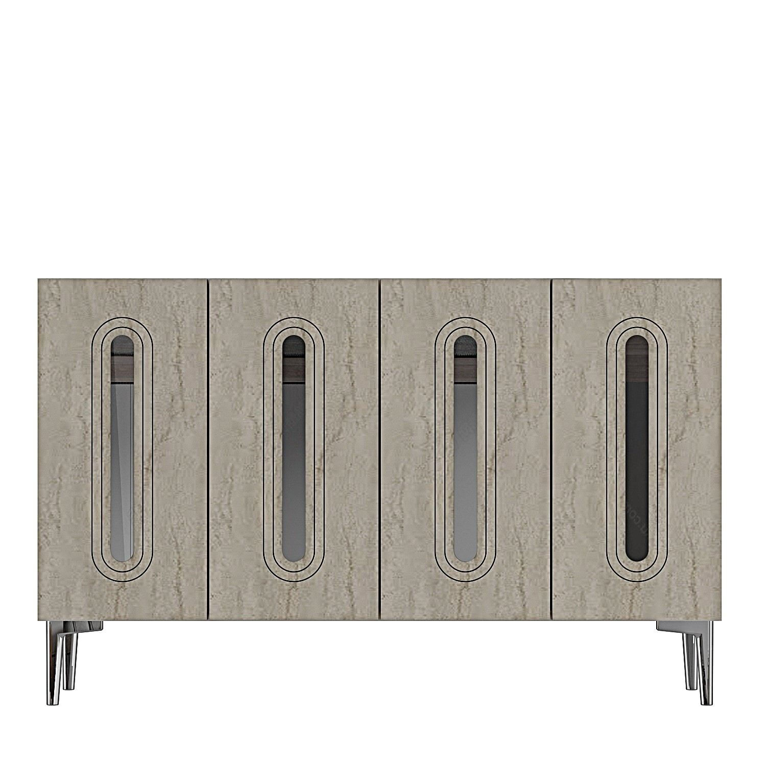 Consola Rany 120, 120 x 75 x 32 cm, alb travertin argintiu, PAL melaminat, spatiu de depozitare, fixare pe perete, alb / travertin / silver — imaginea 3