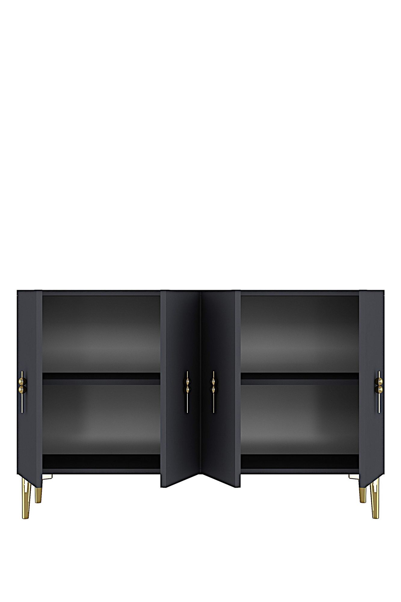Consola Salkım 120, 120 x 79 x 32 cm, antracit auriu, PAL melaminat, spatiu de depozitare, fixare pe perete, antracit / gold — imaginea 2