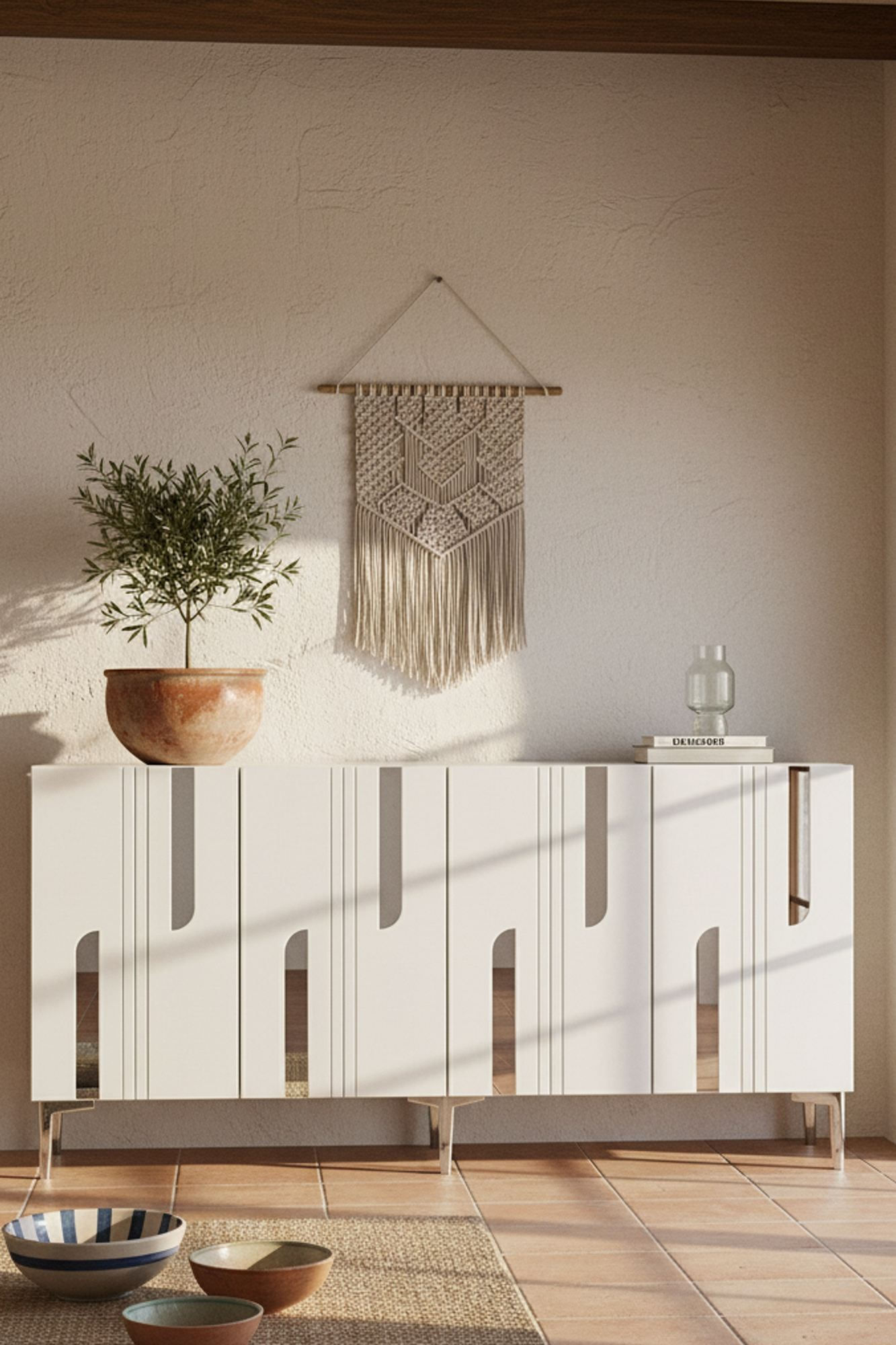 Consola Nota 150, 150 x 75 x 32 cm, alb argintiu, PAL melaminat, alb / silver — imaginea 5