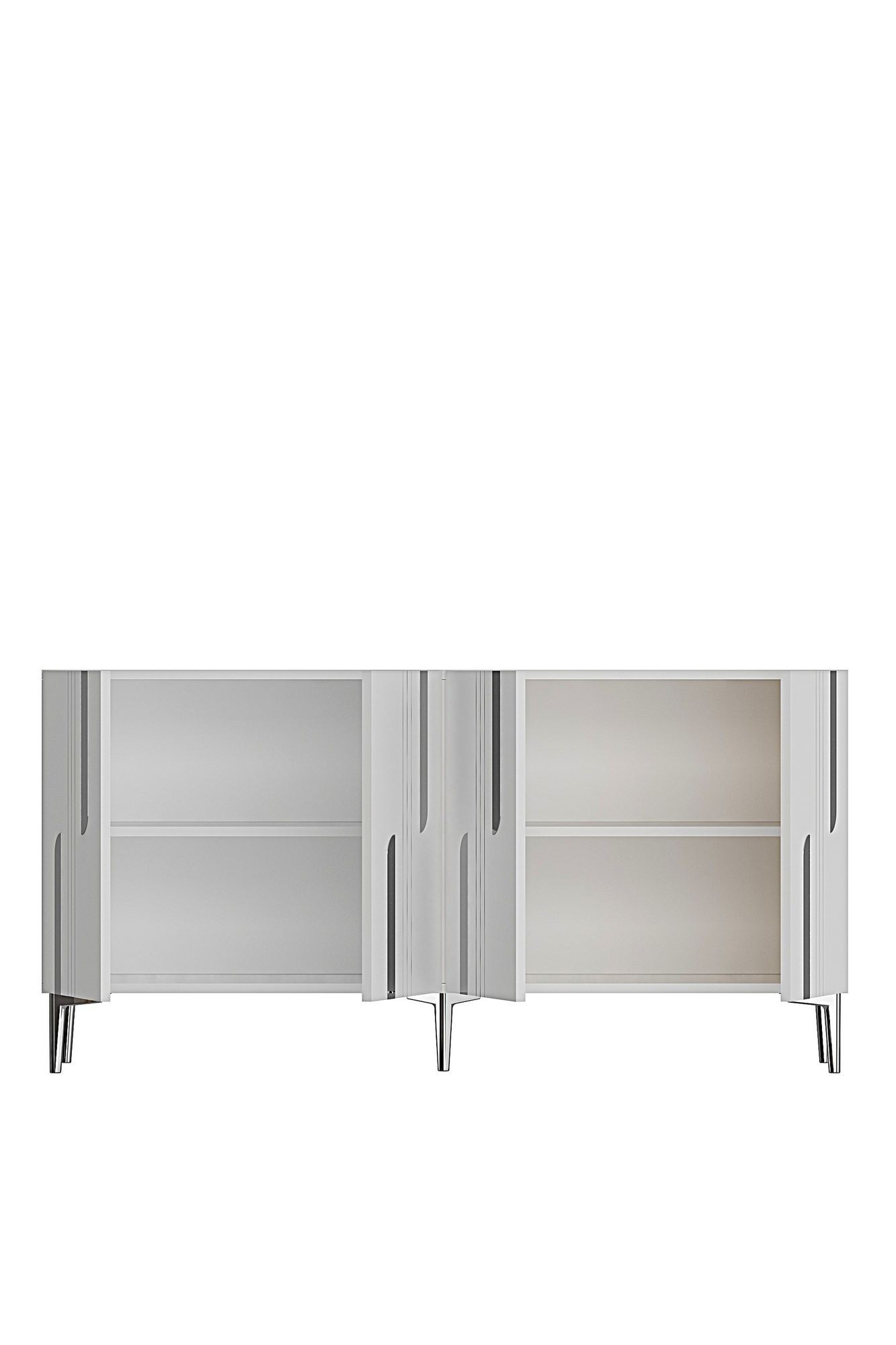 Consola Nota 150, 150 x 75 x 32 cm, alb argintiu, PAL melaminat, alb / silver — imaginea 6