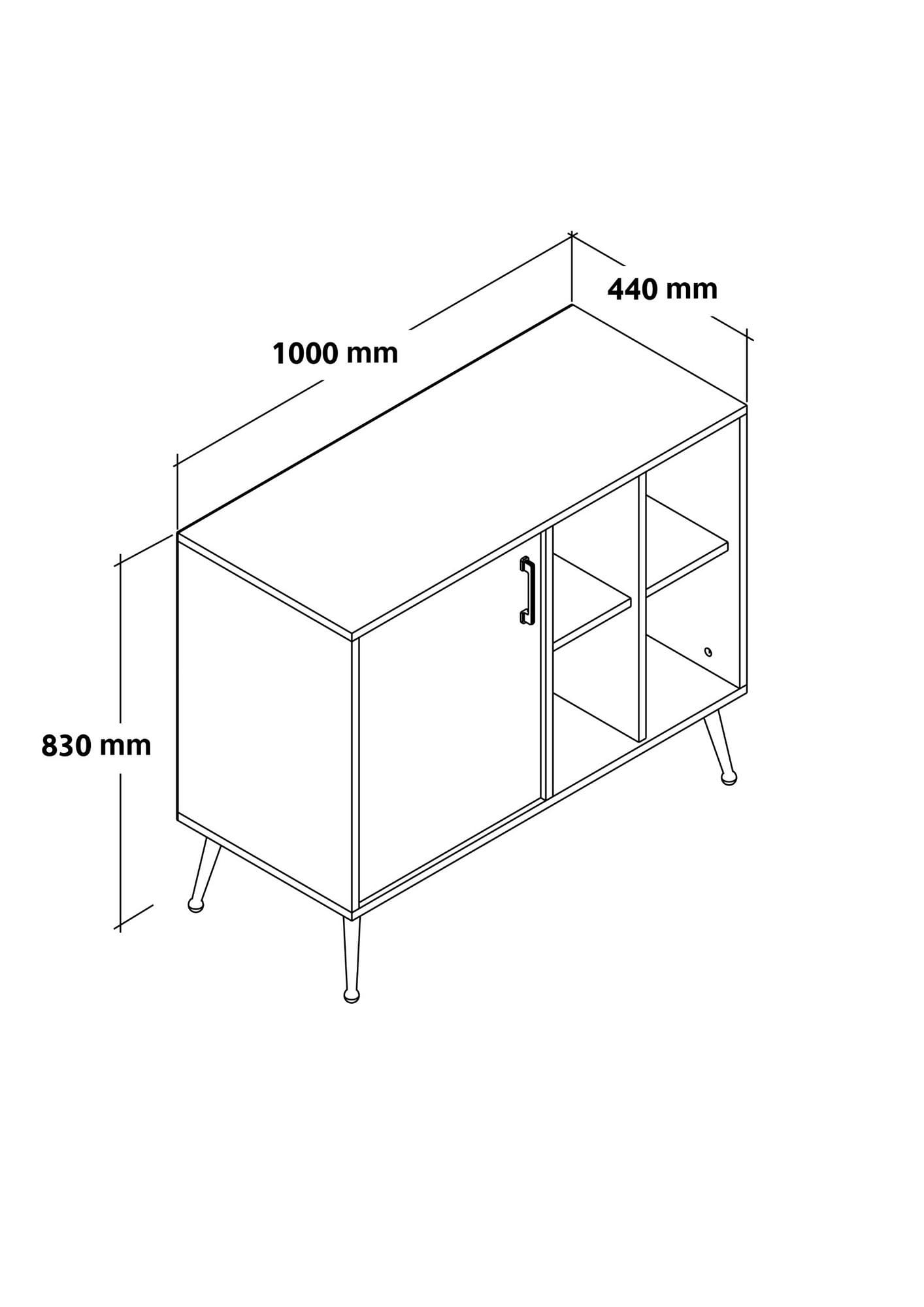 Consola Şile 4109, 100 x 83 x 44 cm, stejar safir antracit, PAL melaminat — imaginea 3