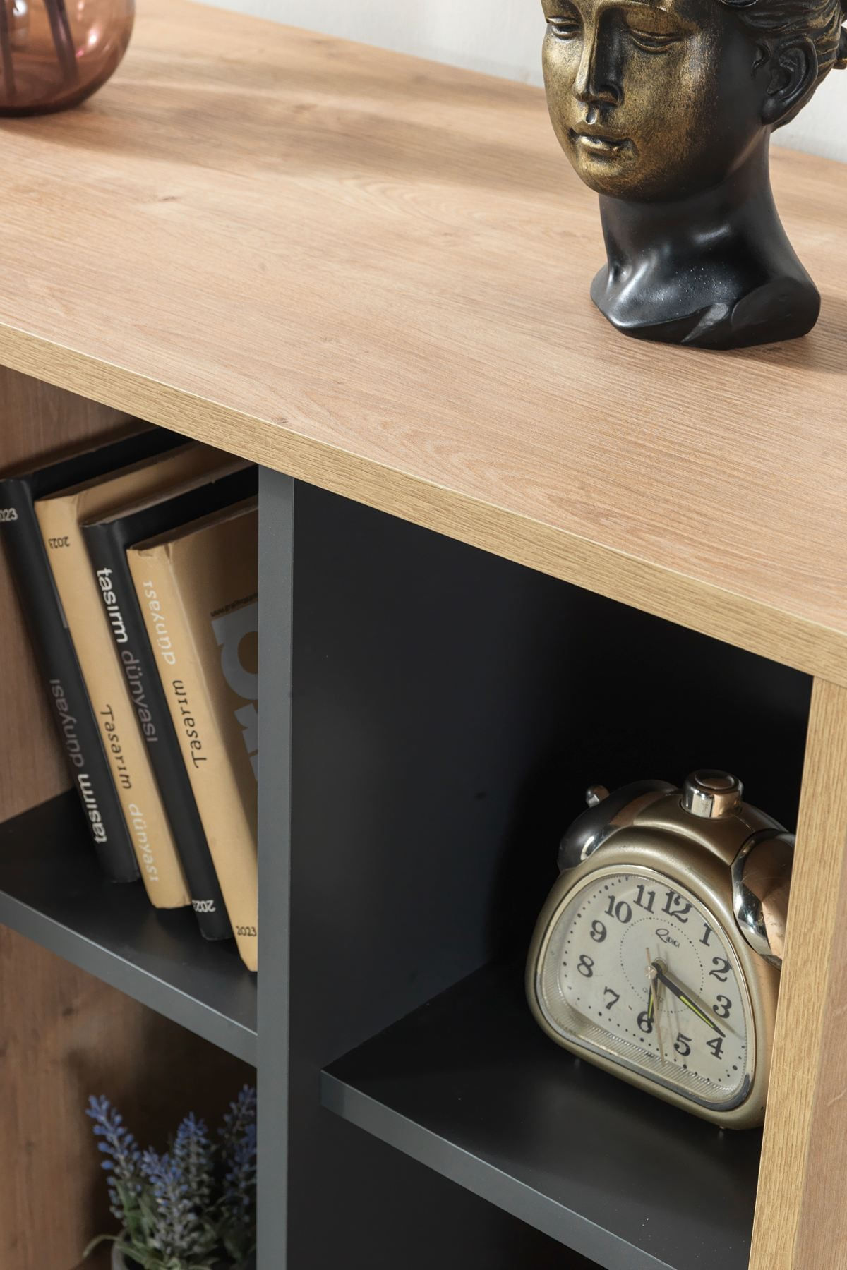 Consola Şile 4109, 100 x 83 x 44 cm, stejar safir antracit, PAL melaminat — imaginea 6