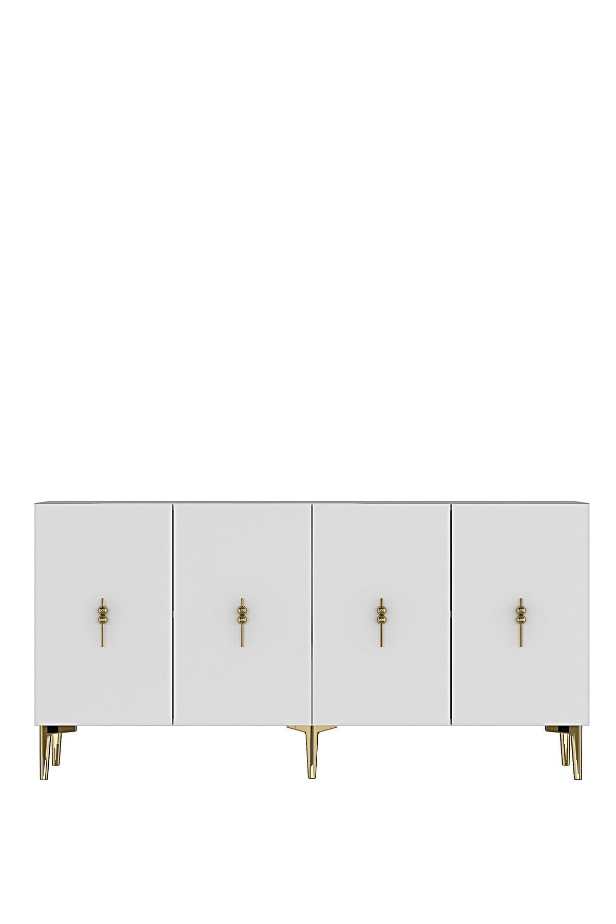 Consola Salkım 150, 150 x 75 x 32 cm, alb auriu, PAL melaminat, alb / gold — imaginea 6