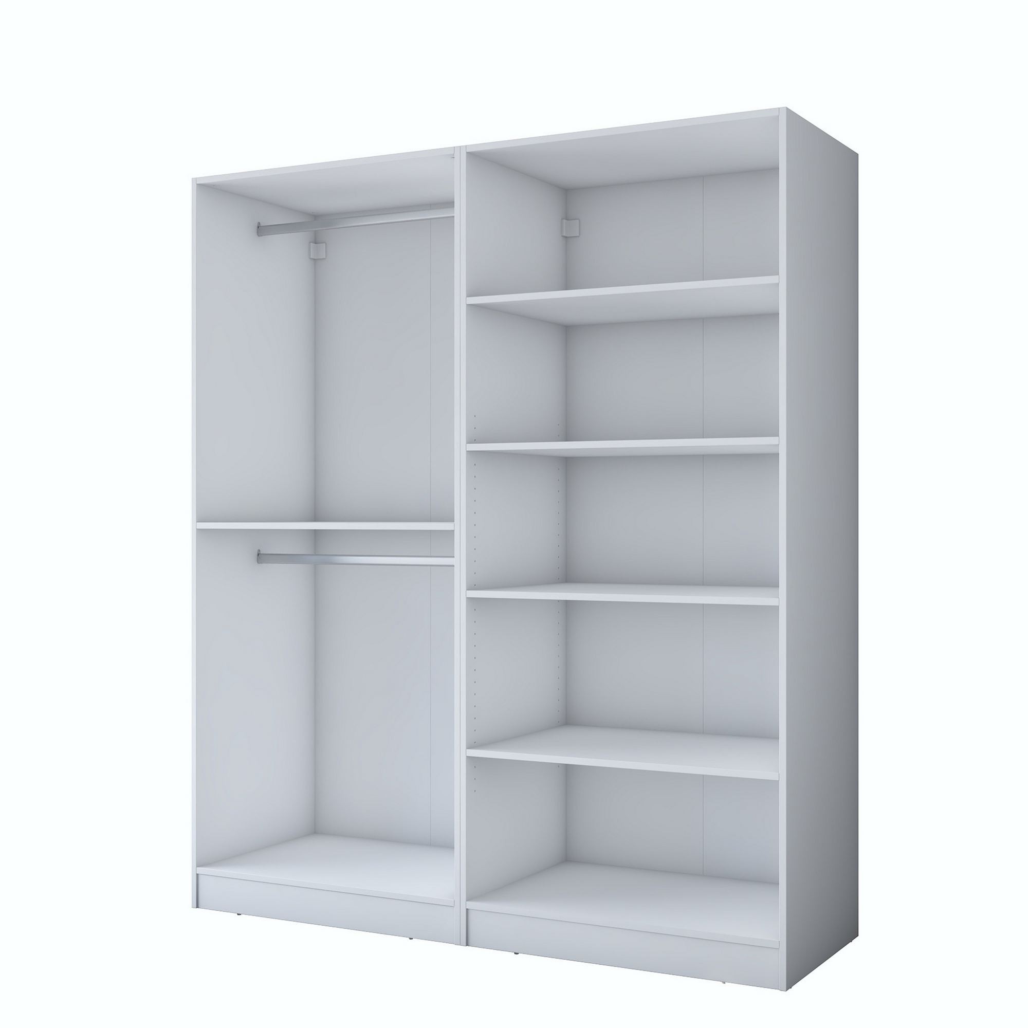 Dulap haine BA156, 180 x 210 x 57,5 cm, alb, PAL, spatiu de depozitare, fixare pe perete — imaginea 11