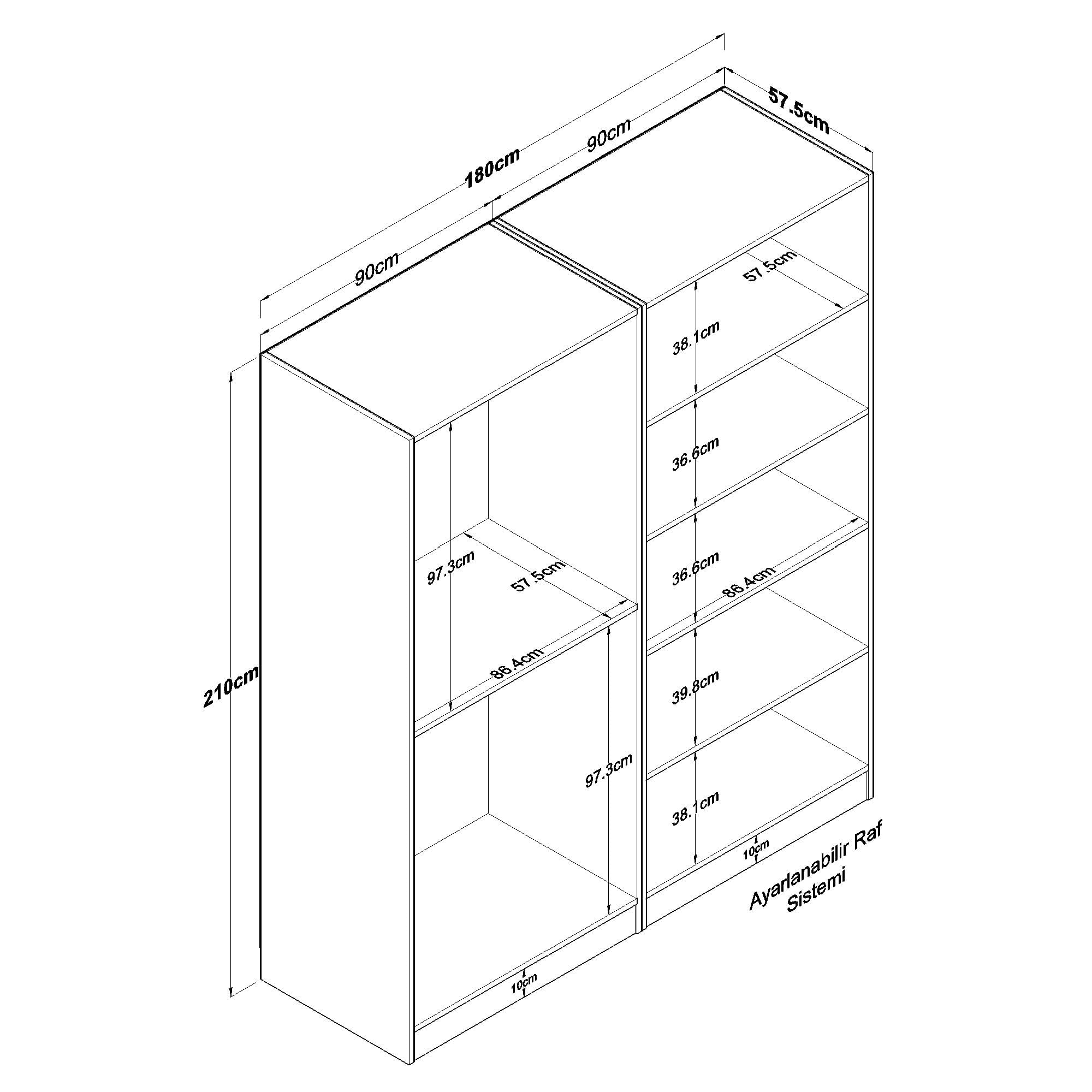 Dulap haine BA156, 180 x 210 x 57,5 cm, alb, PAL, spatiu de depozitare, fixare pe perete — imaginea 12