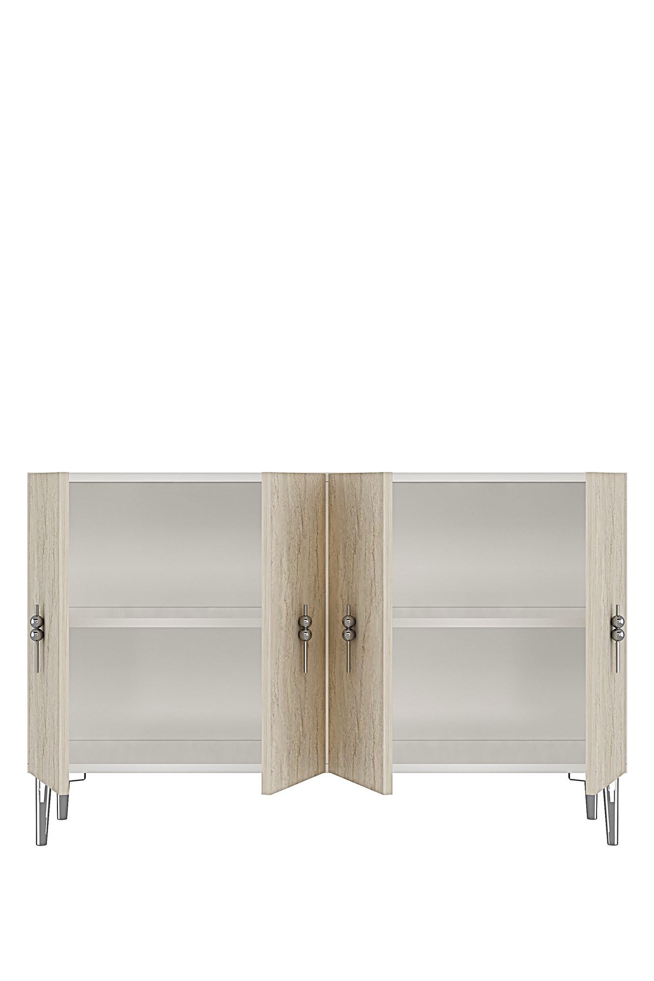 Consola Salkım 120, 120 x 79 x 32 cm, alb travertin argintiu, PAL melaminat, spatiu de depozitare, fixare pe perete, alb / travertin / silver