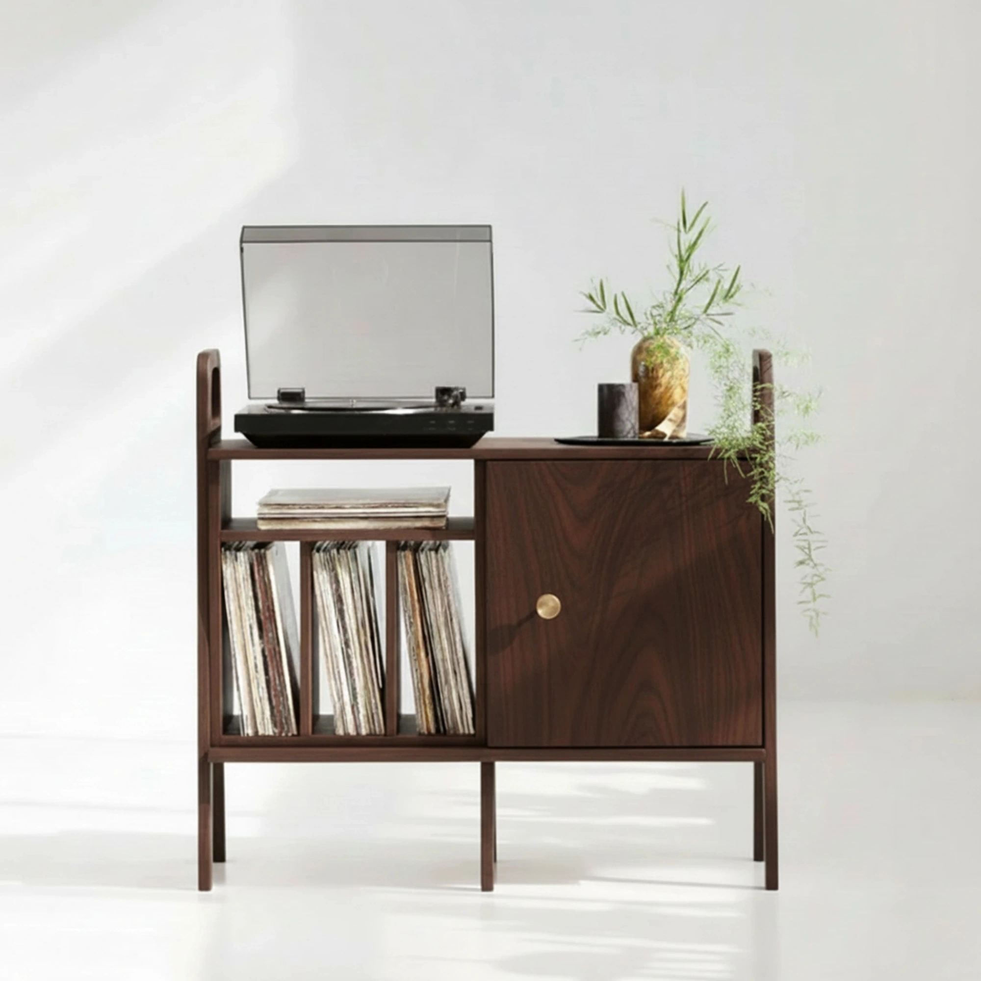 Consola CPT4834-100, 100 x 90 x 40 cm, nuc, lemn, spatiu de depozitare, fixare pe perete — imaginea 5