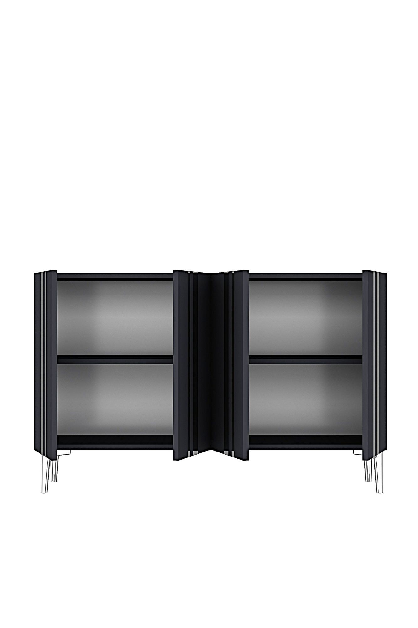 Consola Mia 120, 120 x 75 x 32 cm, antracit argintiu, PAL melaminat, oglinda inclusa, antracit / silver — imaginea 3