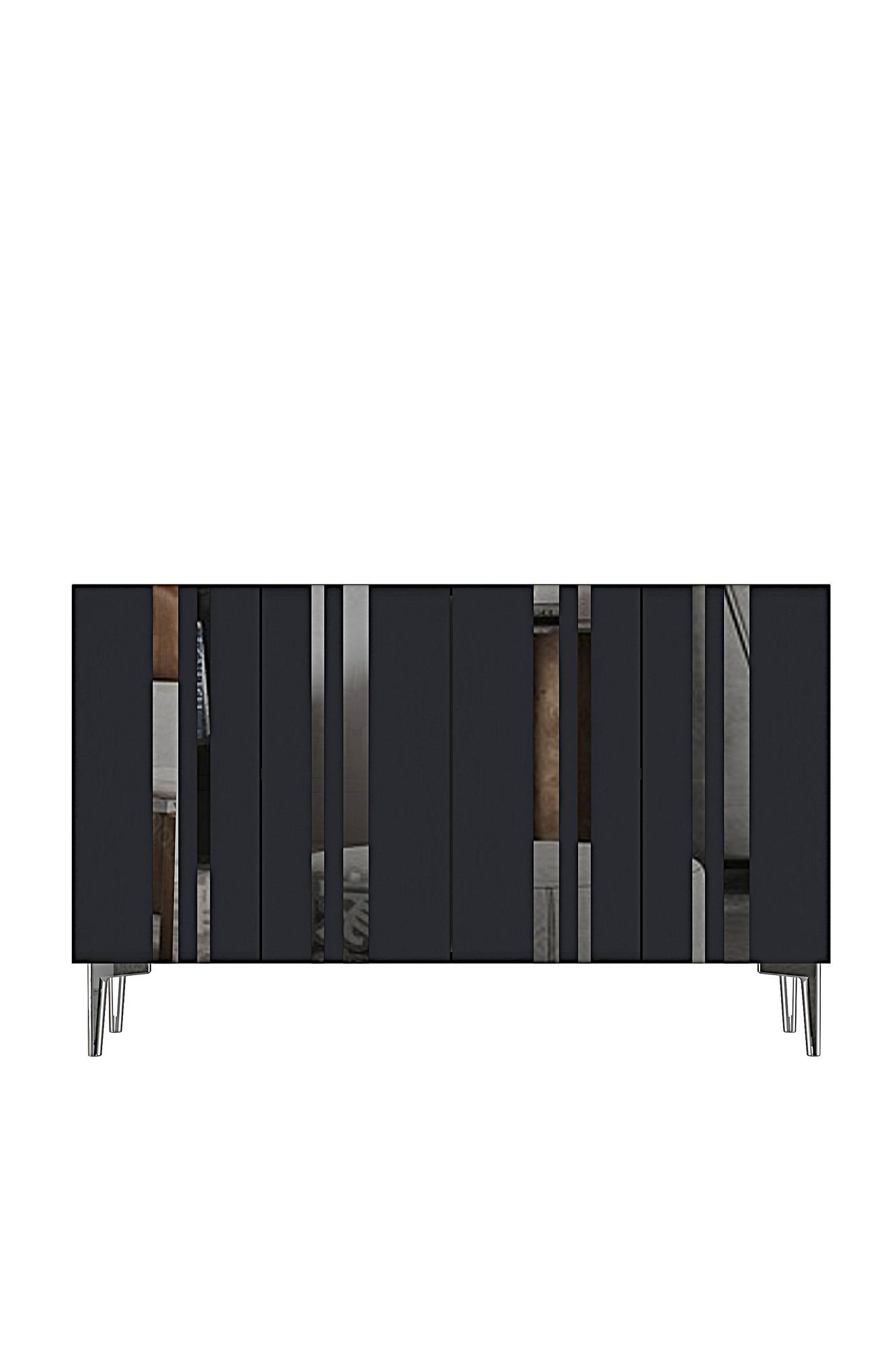 Consola Mia 120, 120 x 75 x 32 cm, antracit argintiu, PAL melaminat, oglinda inclusa, antracit / silver — imaginea 4