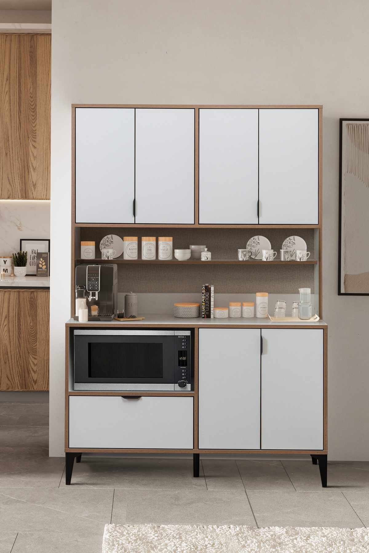 Dulap Arden Coffee, 127 x 190 x 44 cm, alb, PAL melaminat — imaginea 2