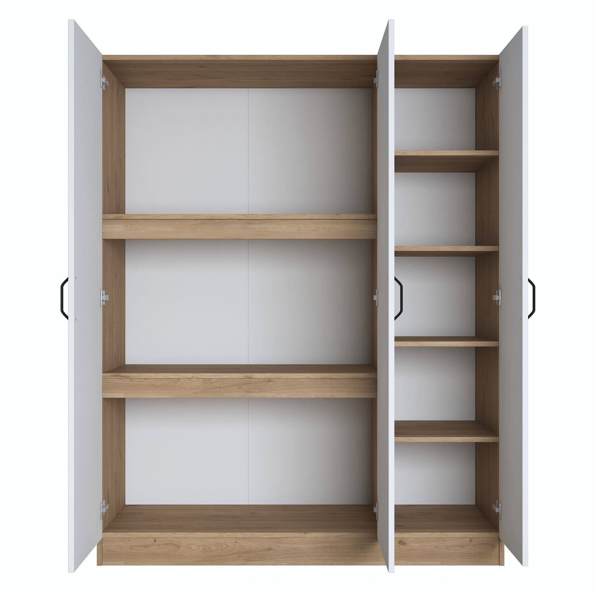 Dulap haine BA105, 145 x 181,9 x 55 cm, nuc alb, PAL, spatiu de depozitare, fixare pe perete — imaginea 3