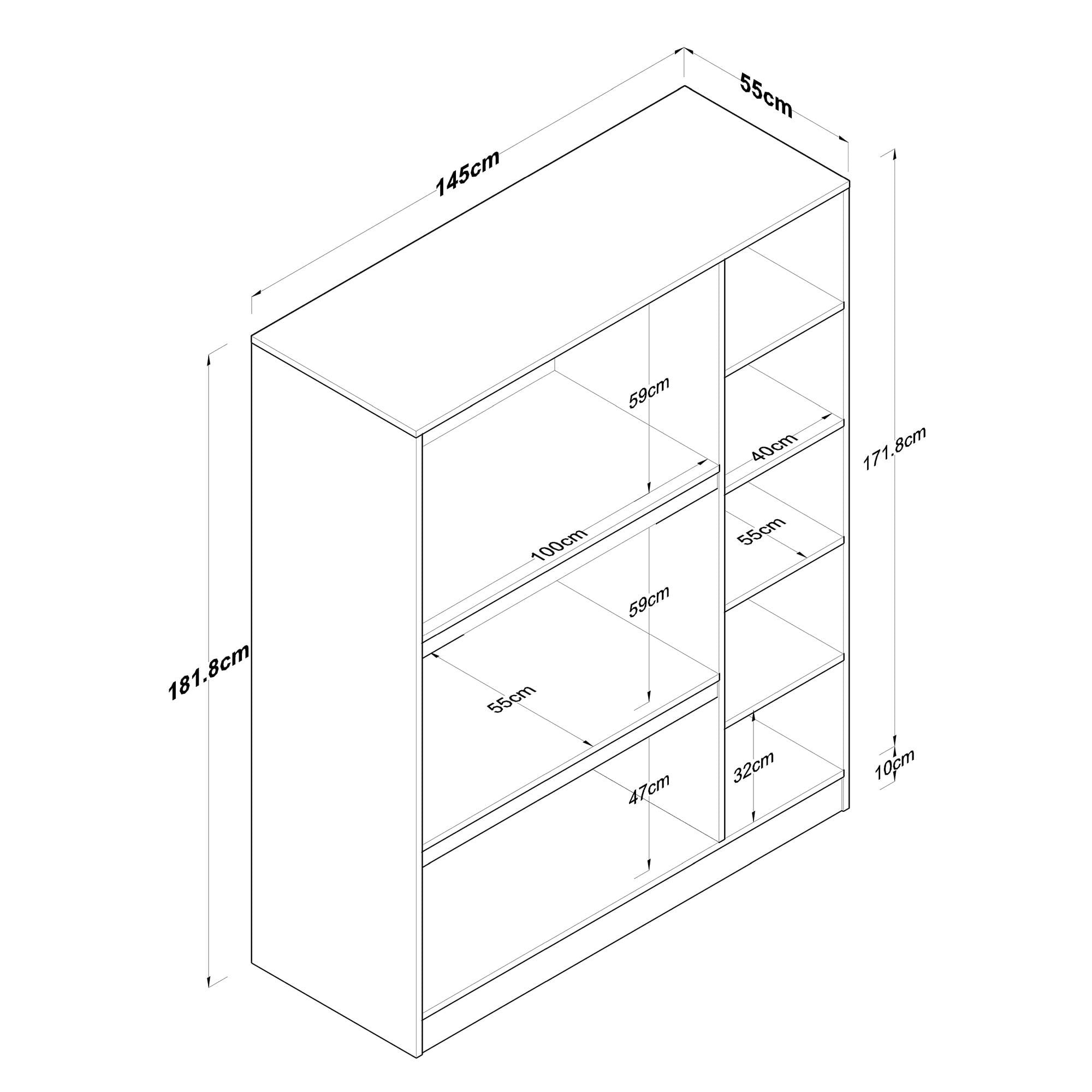 Dulap haine BA105, 145 x 181,9 x 55 cm, nuc alb, PAL, spatiu de depozitare, fixare pe perete — imaginea 4