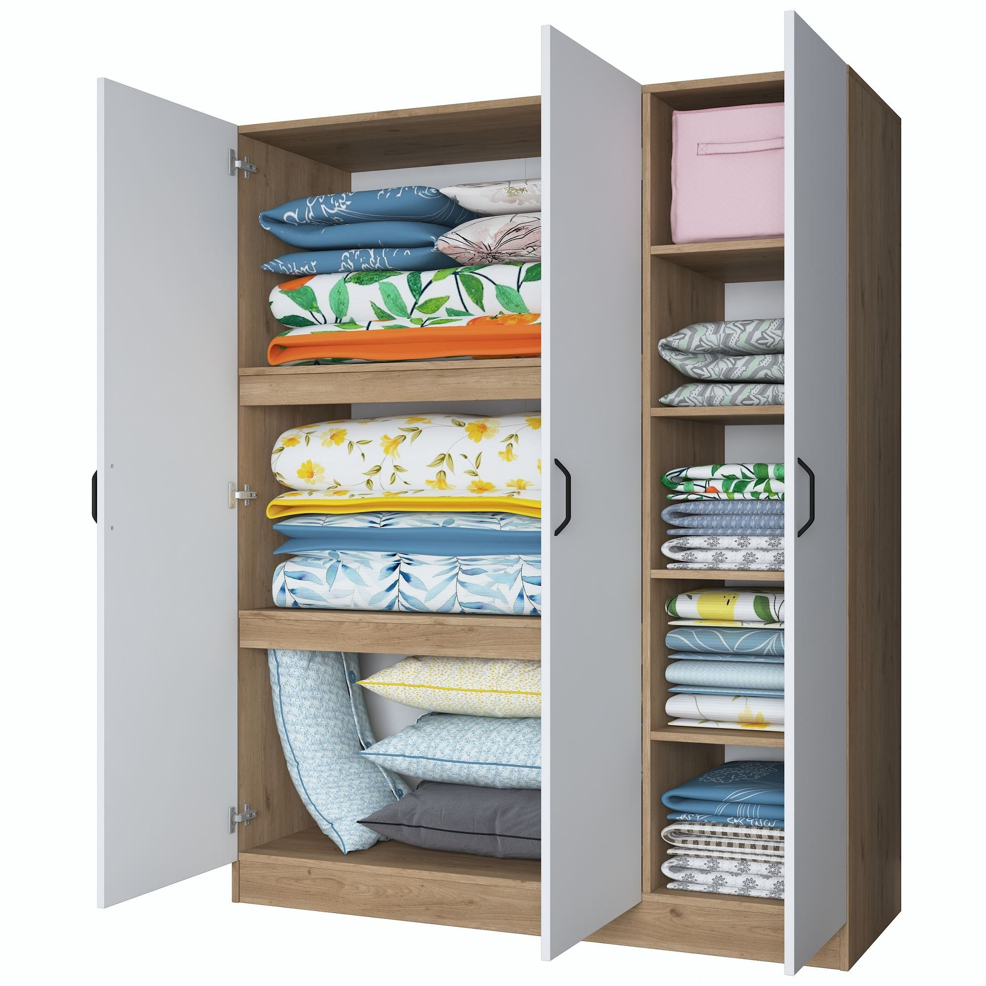 Dulap haine BA105, 145 x 181,9 x 55 cm, nuc alb, PAL, spatiu de depozitare, fixare pe perete — imaginea 10