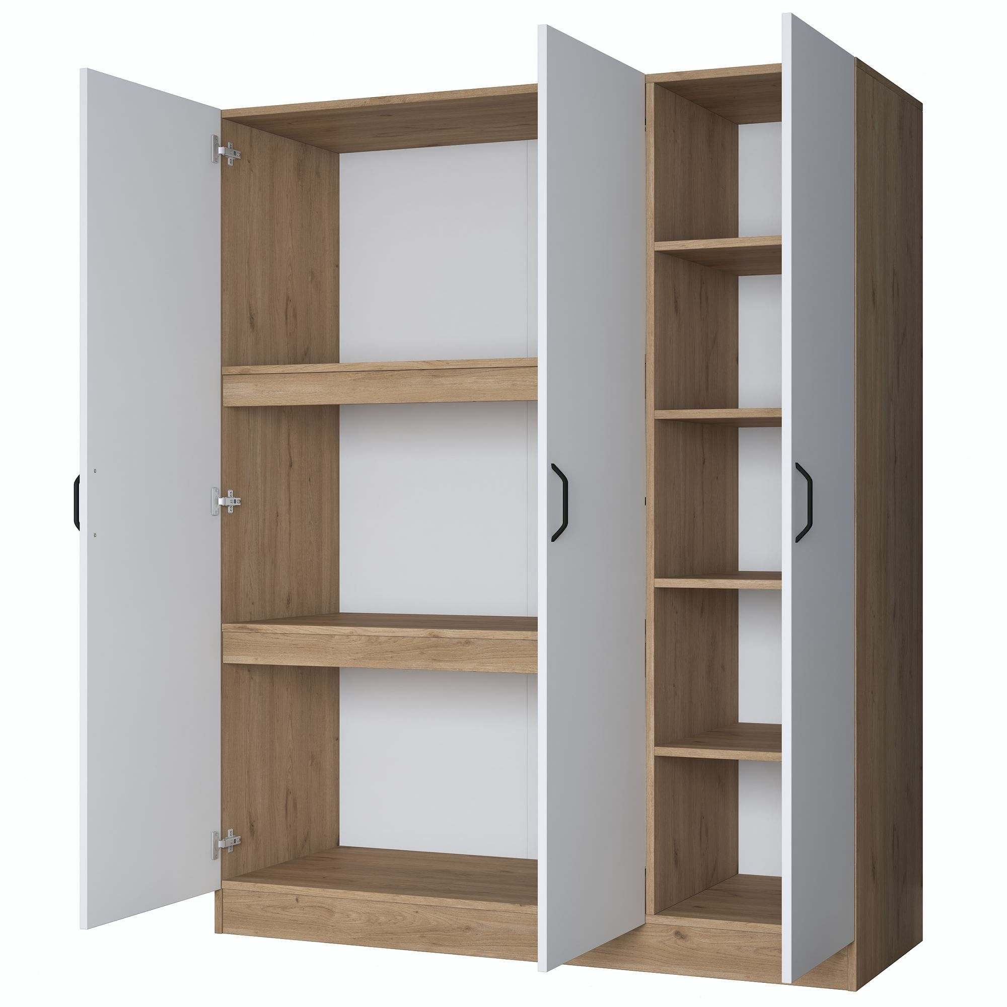 Dulap haine BA105, 145 x 181,9 x 55 cm, nuc alb, PAL, spatiu de depozitare, fixare pe perete — imaginea 11