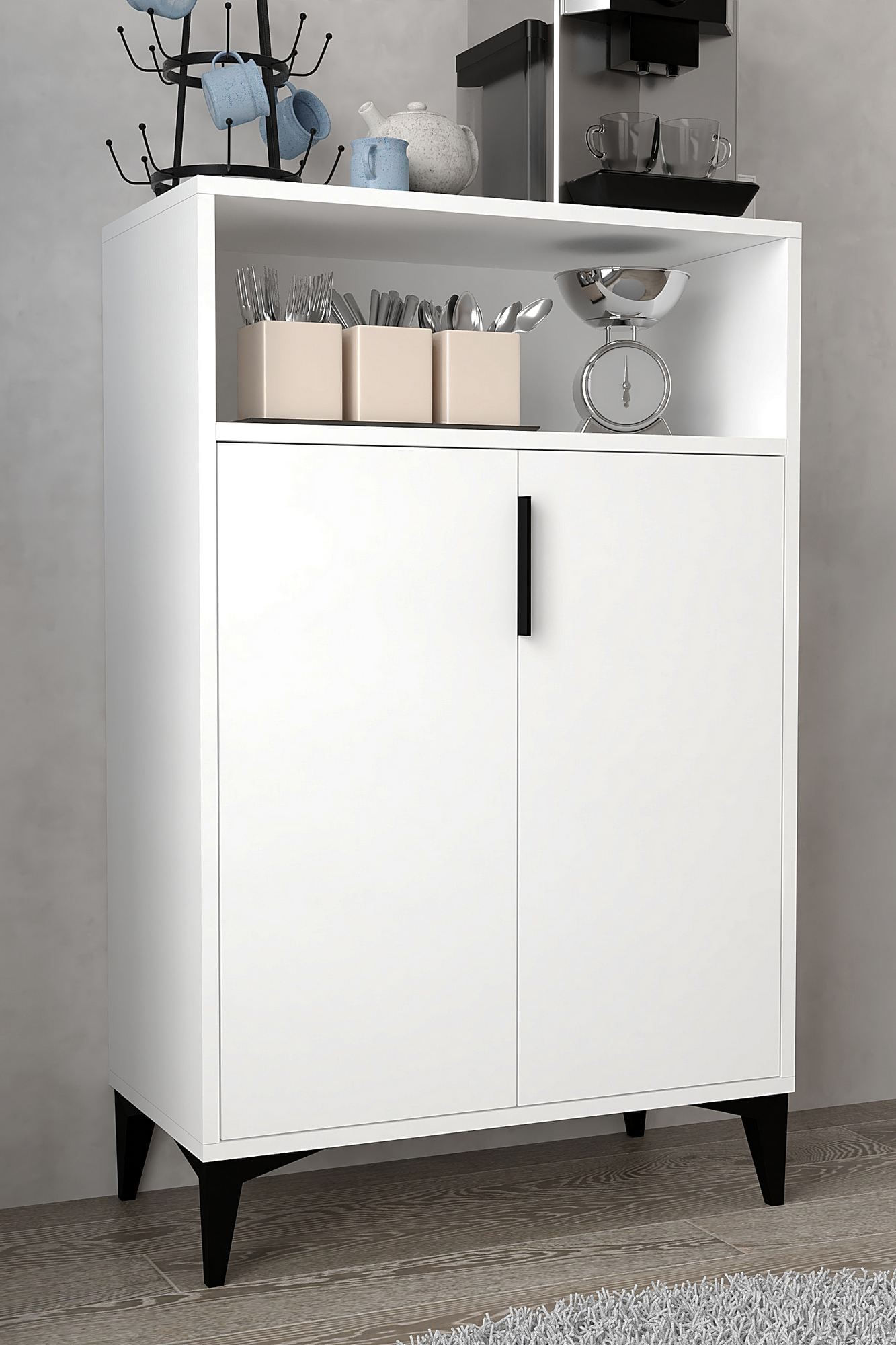 Dulap Ada 1201, 72 x 114 x 36,5 cm, alb, PAL melaminat — imaginea 2