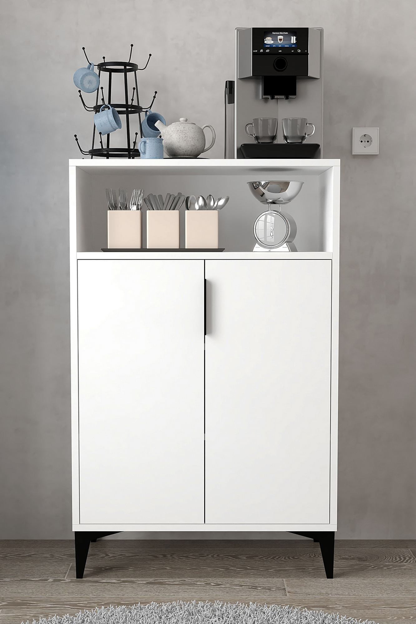 Dulap Ada 1201, 72 x 114 x 36,5 cm, alb, PAL melaminat — imaginea 4