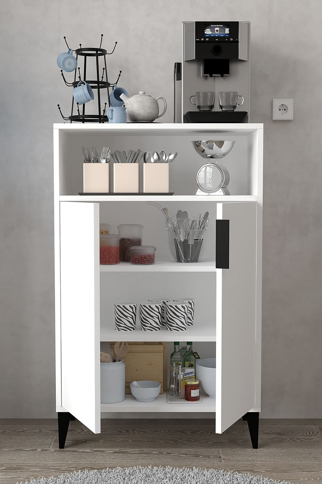 Dulap Ada 1201, 72 x 114 x 36,5 cm, alb, PAL melaminat — imaginea 5