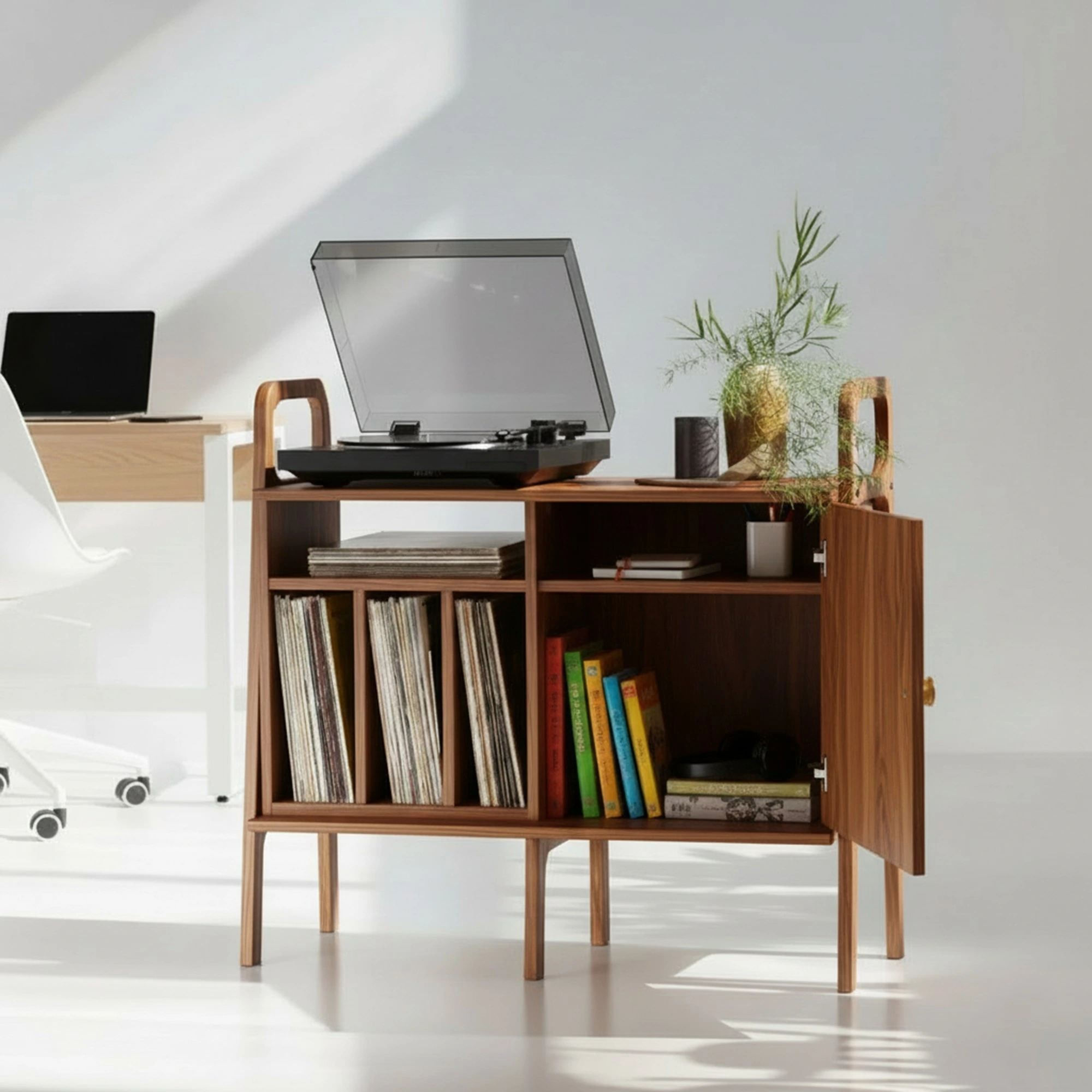 Consola CPT4836-100, 100 x 90 x 40 cm, tec, lemn, spatiu de depozitare, fixare pe perete — imaginea 6