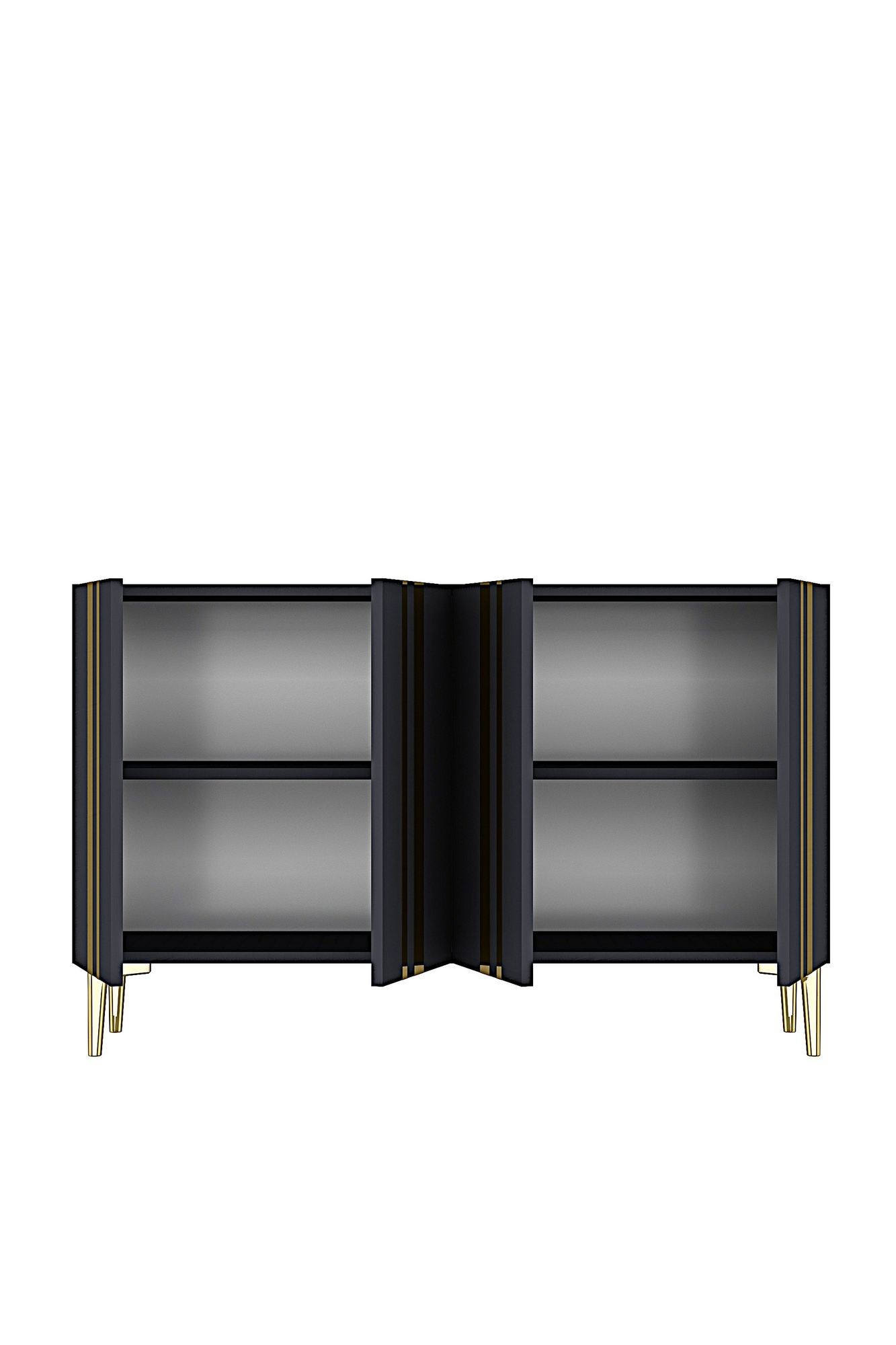 Consola Mia 120, 120 x 75 x 32 cm, antracit auriu, PAL melaminat, oglinda inclusa, antracit / gold — imaginea 4