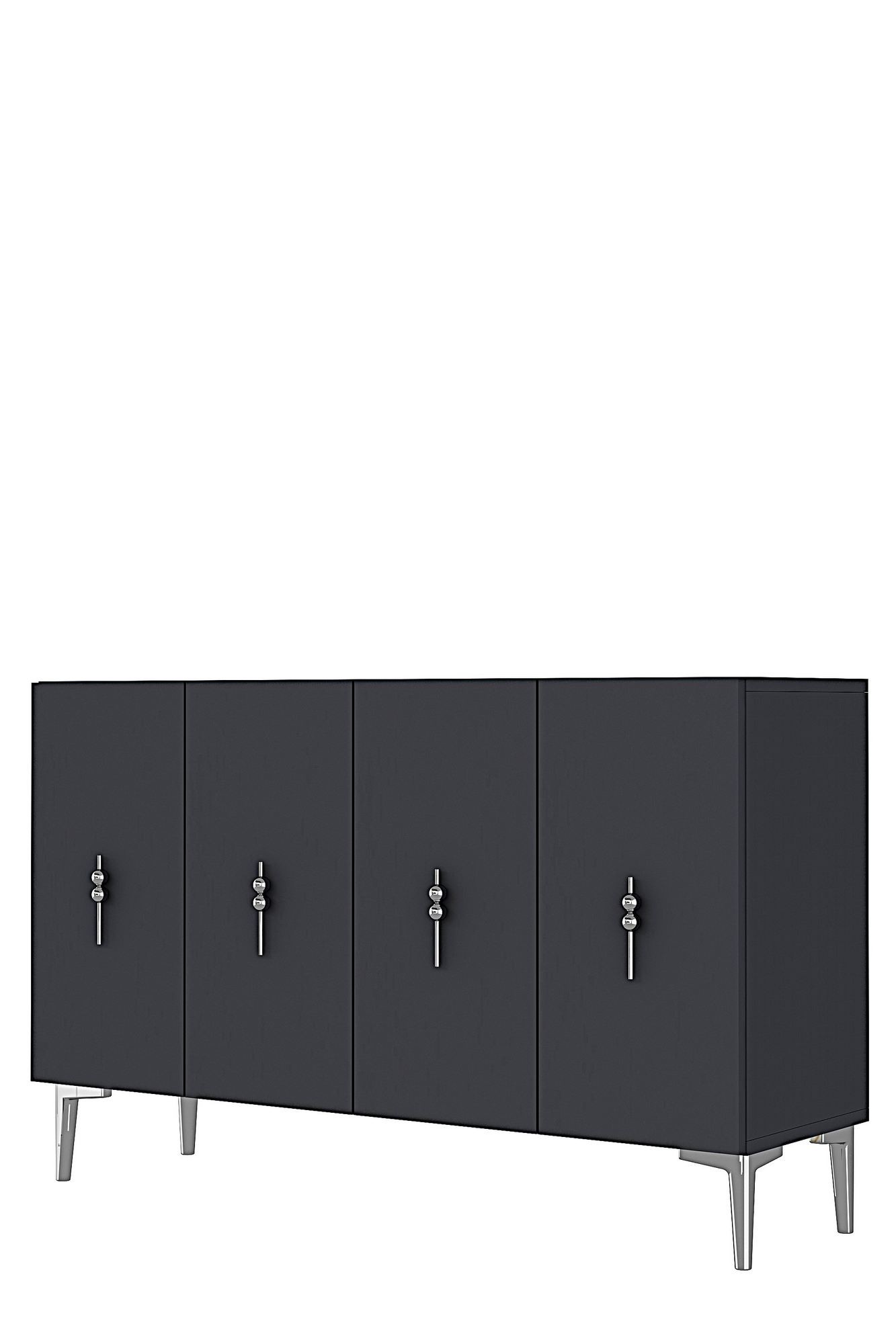 Consola Salkım 120, 120 x 79 x 32 cm, antracit argintiu, PAL melaminat, spatiu de depozitare, fixare pe perete, antracit / silver — imaginea 2