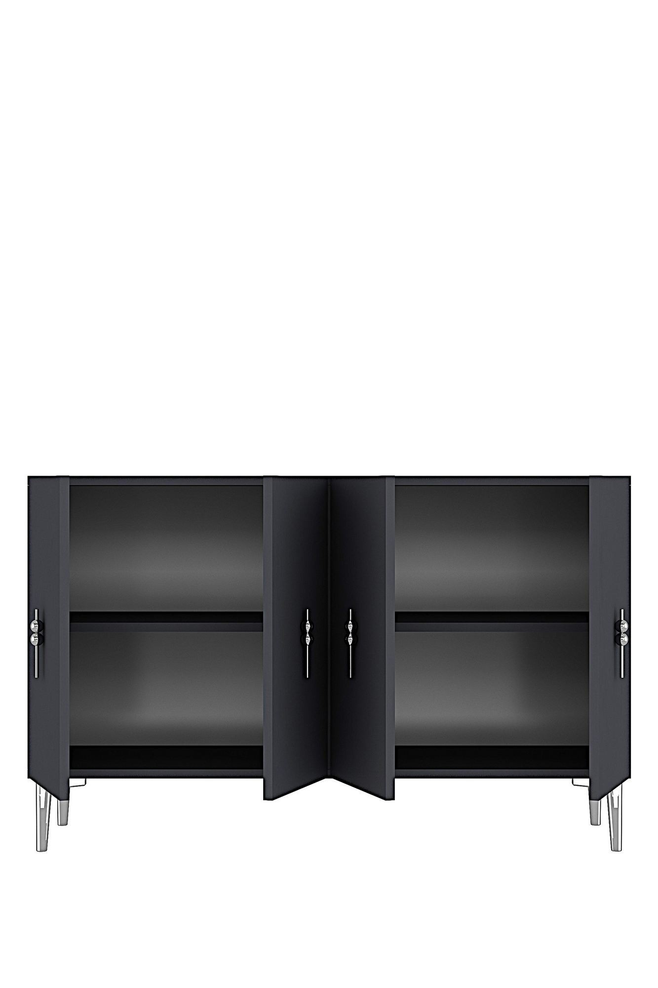 Consola Salkım 120, 120 x 79 x 32 cm, antracit argintiu, PAL melaminat, spatiu de depozitare, fixare pe perete, antracit / silver — imaginea 3