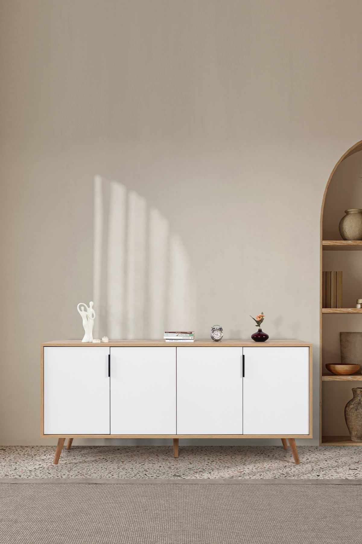 Consola Sırma 4815, 180 x 82 x 44 cm, stejar safir alb, PAL melaminat — imaginea 5