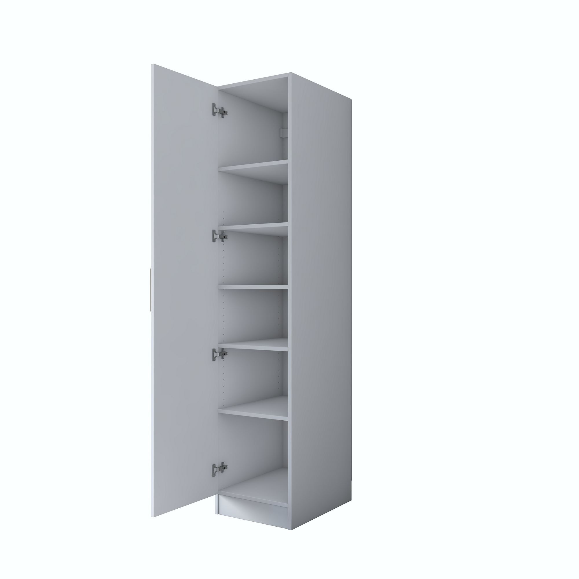 Dulap haine BA162, 45 x 210 x 57,5 cm, alb, PAL, spatiu de depozitare, fixare pe perete — imaginea 2