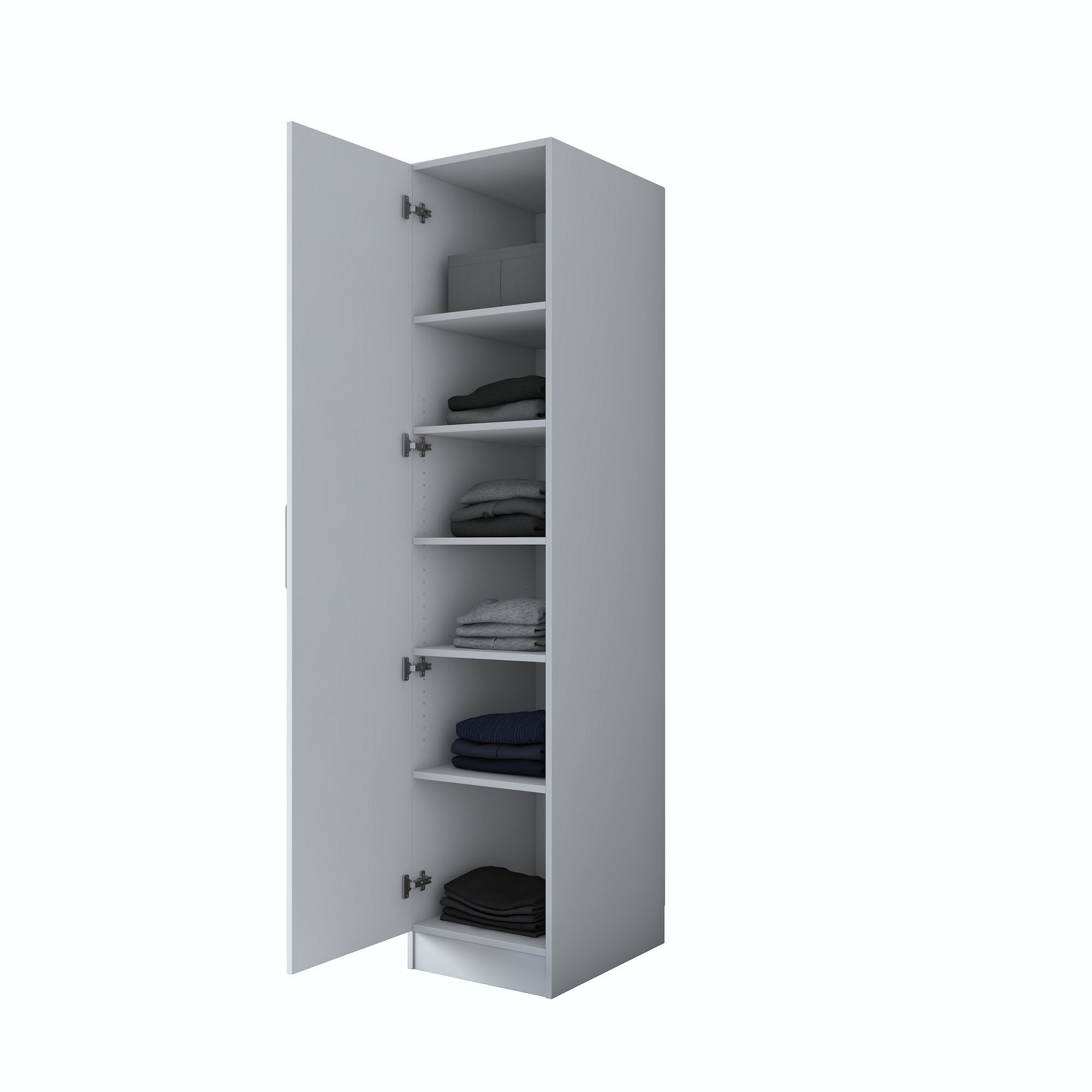 Dulap haine BA162, 45 x 210 x 57,5 cm, alb, PAL, spatiu de depozitare, fixare pe perete — imaginea 5