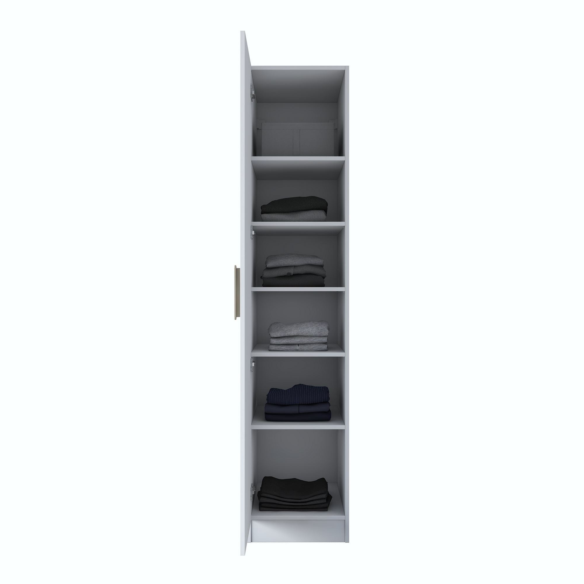 Dulap haine BA162, 45 x 210 x 57,5 cm, alb, PAL, spatiu de depozitare, fixare pe perete — imaginea 6