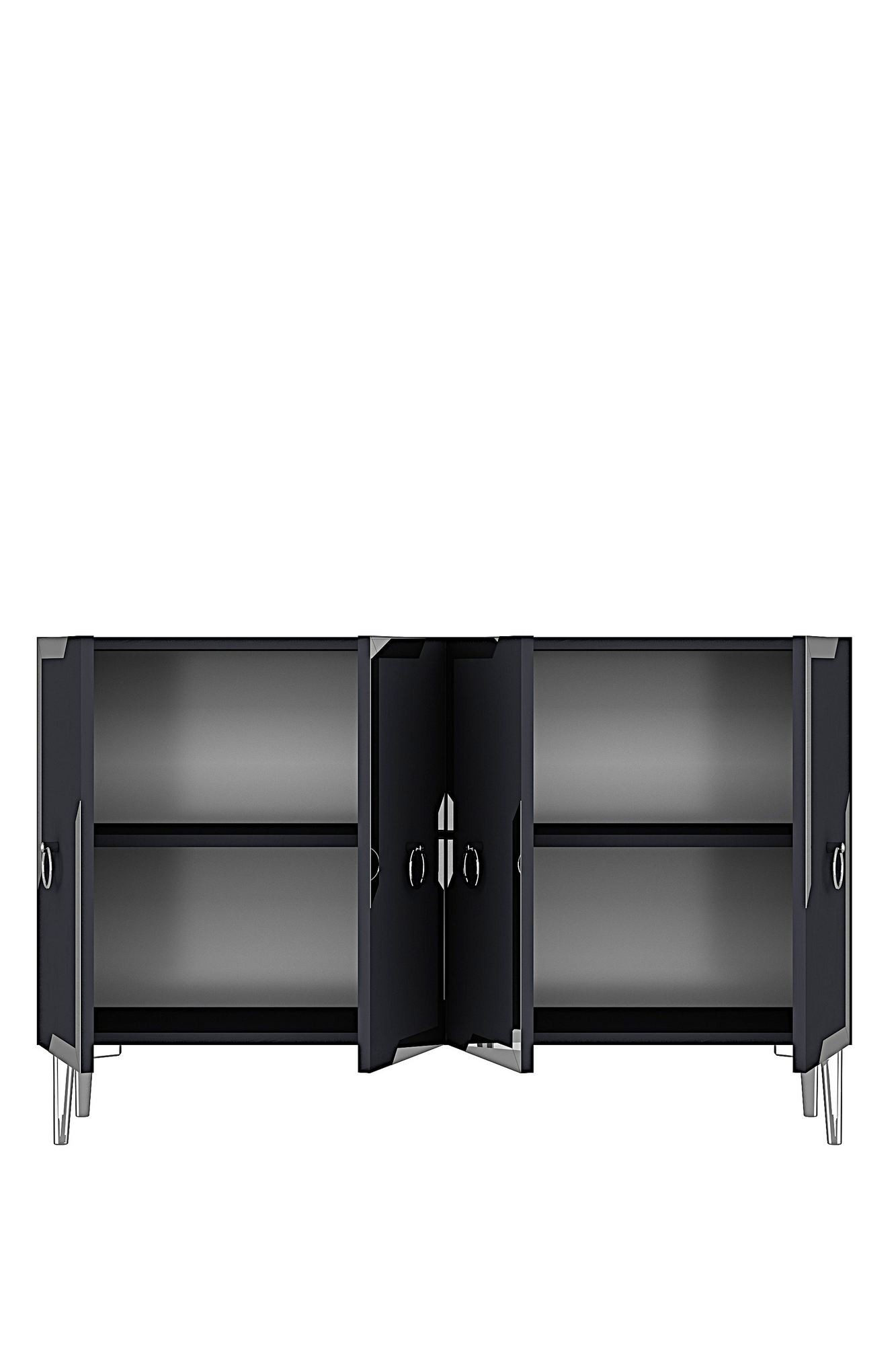 Consola Seza 120, 120 x 75 x 32 cm, antracit argintiu, PAL melaminat, oglinda inclusa, antracit / silver — imaginea 2