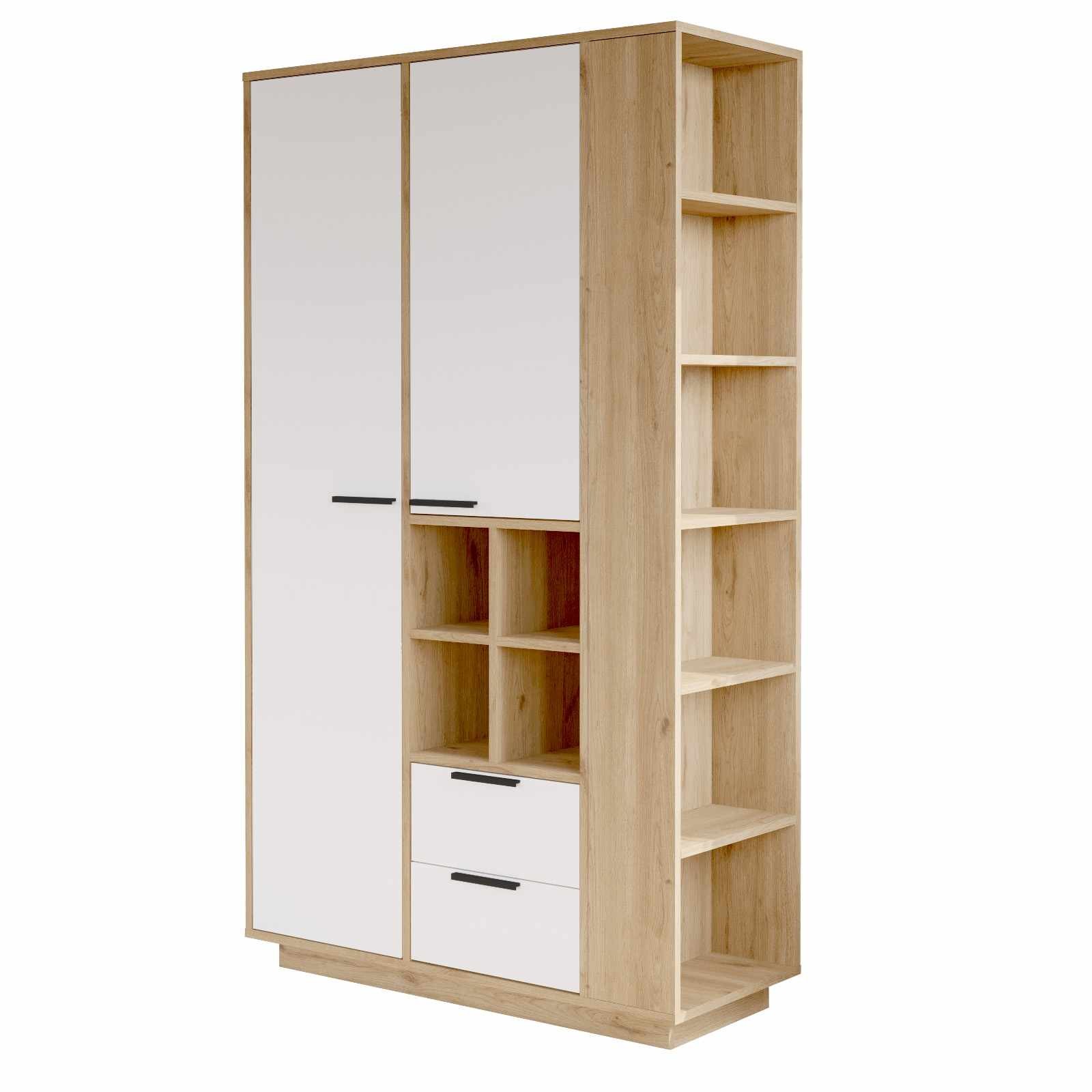 Dulap Frt1-Sw, 110 x 190 x 45 cm, natural alb, PAL melaminat — imaginea 2