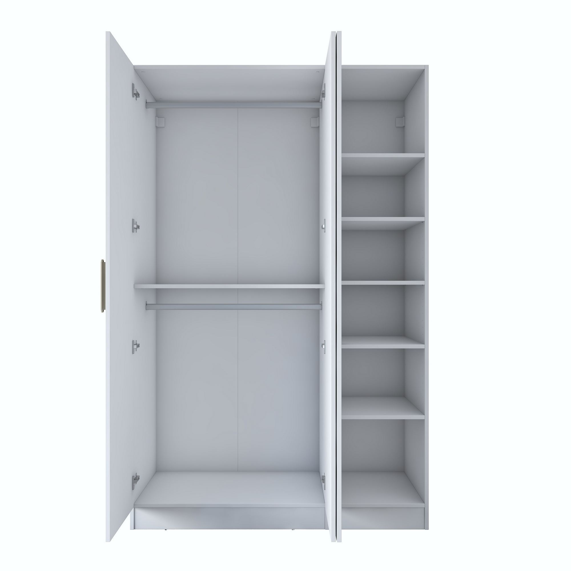 Dulap haine BA164, 135 x 210 x 57,5 cm, alb, PAL, spatiu de depozitare, fixare pe perete — imaginea 10
