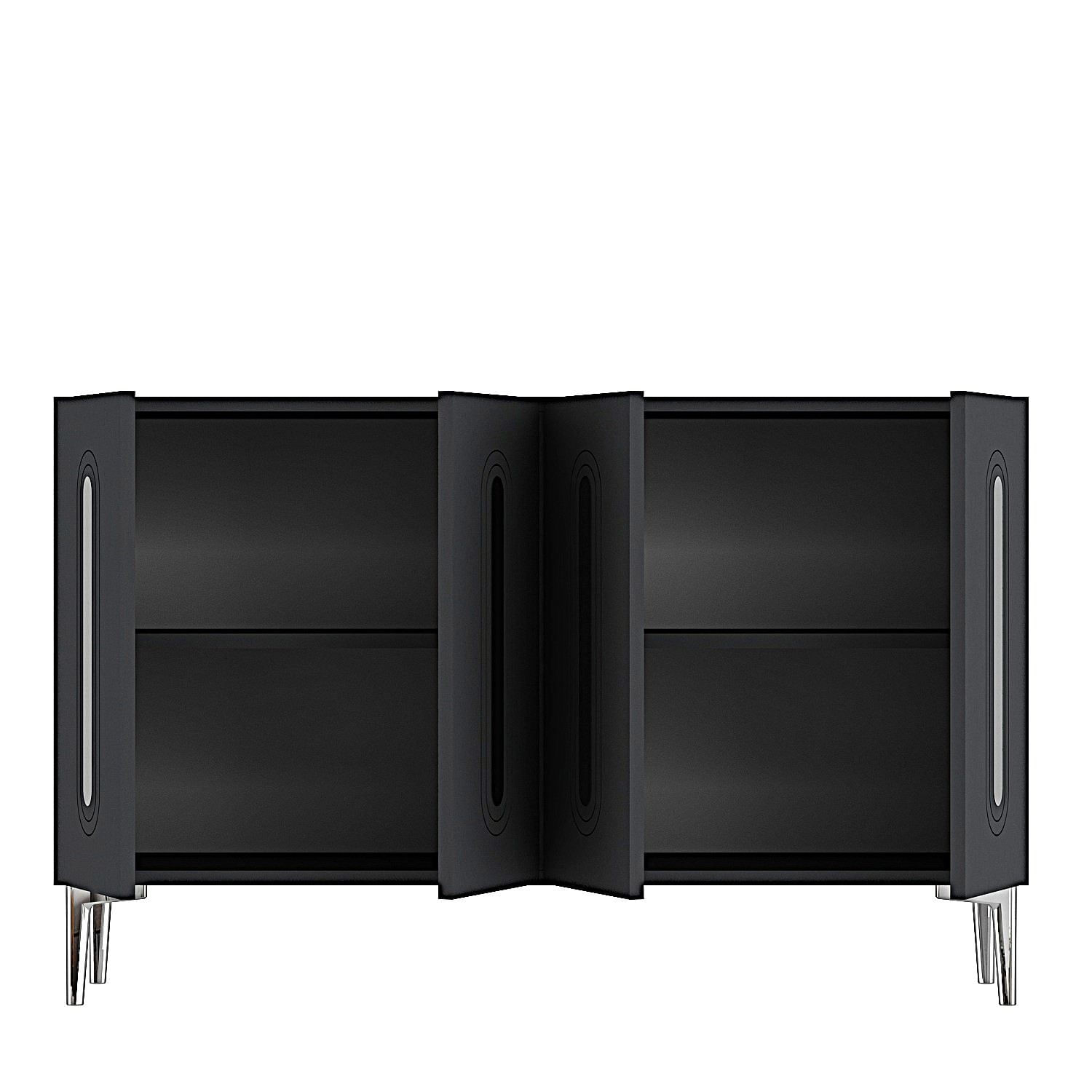 Consola Rany 120, 120 x 75 x 32 cm, antracit argintiu, PAL melaminat, spatiu de depozitare, fixare pe perete, antracit / silver — imaginea 6