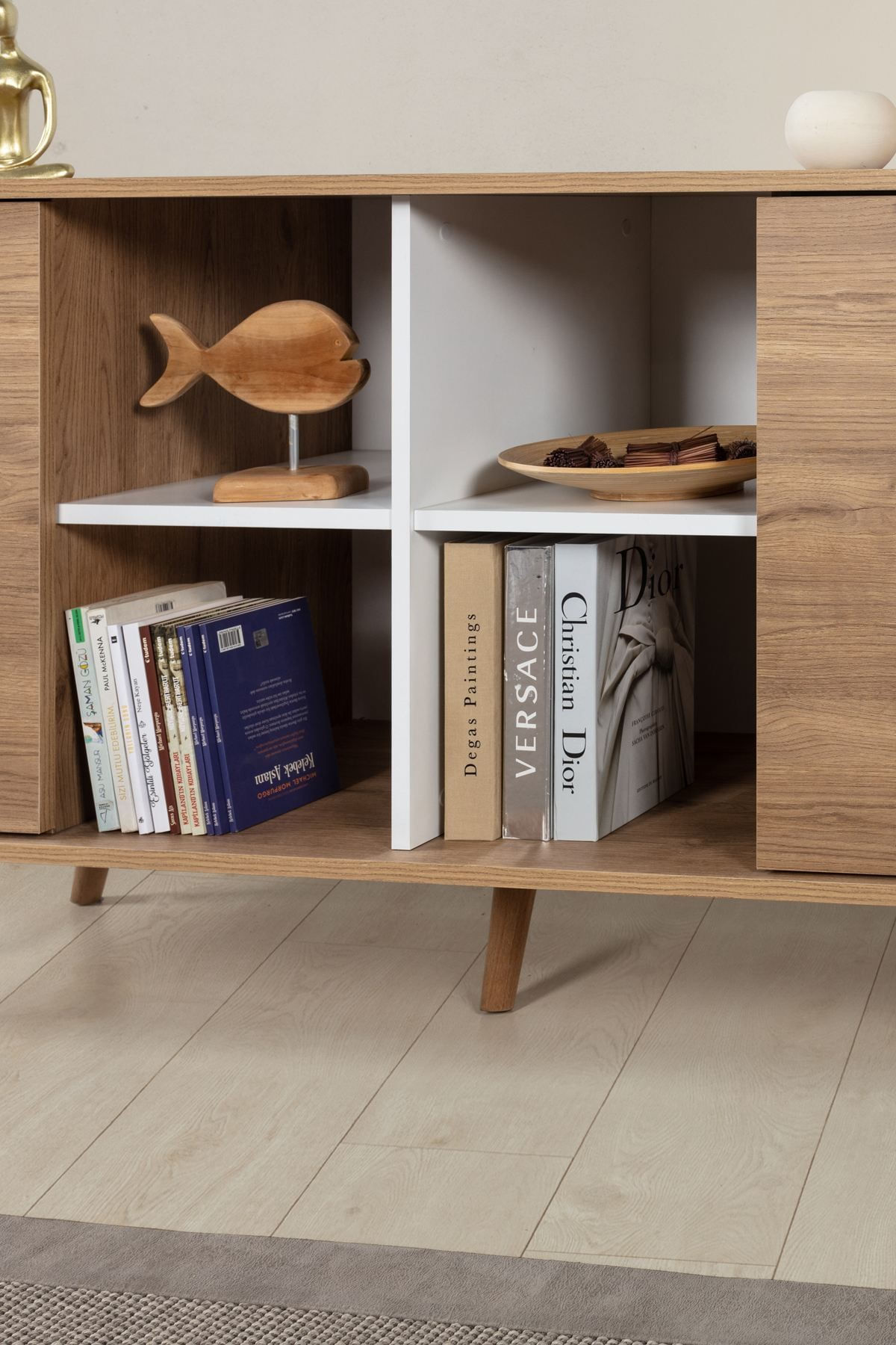 Consola Sina 4621, 160 x 82 x 44 cm, stejar safir alb, PAL melaminat — imaginea 2
