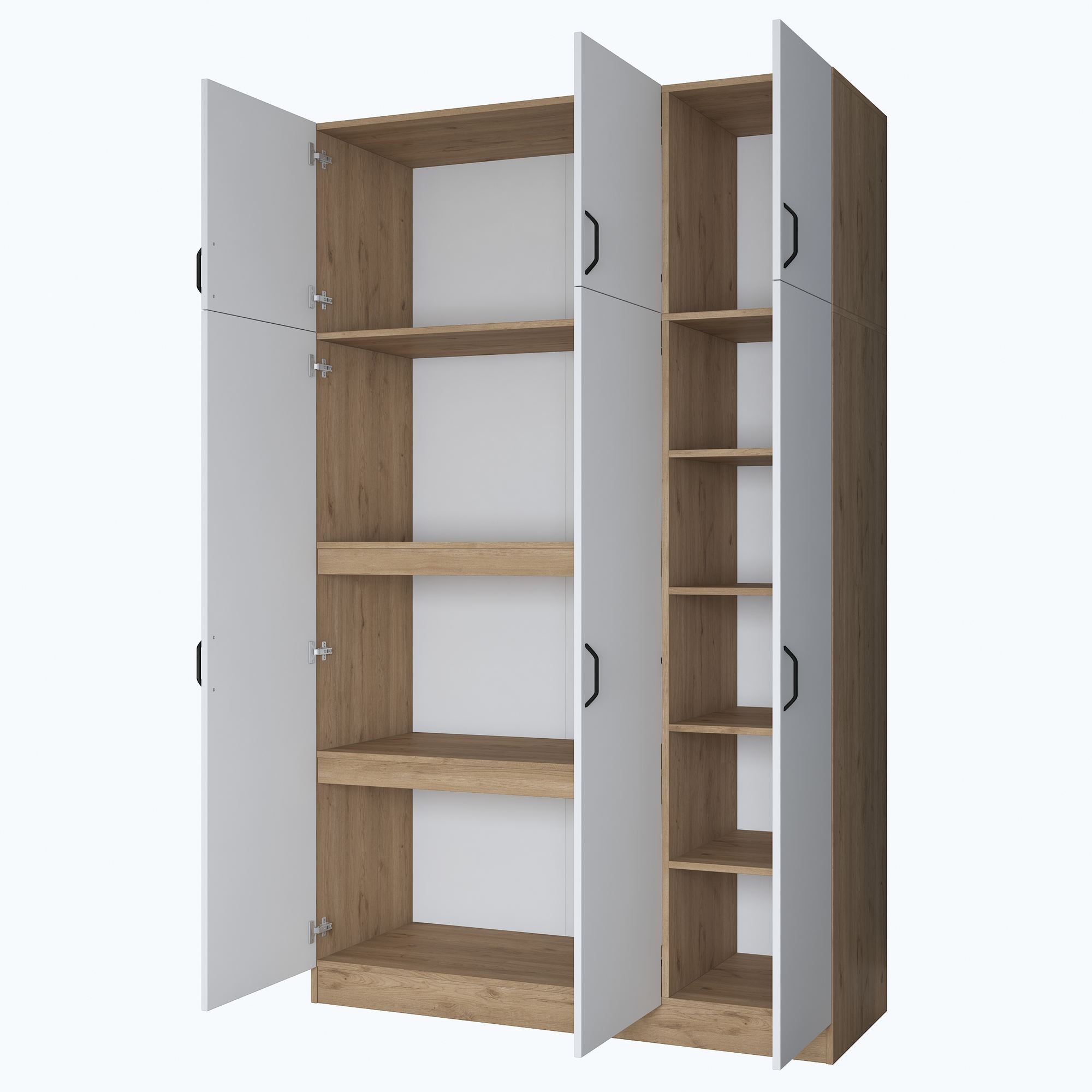 Dulap haine BA104, 145 x 239 x 55 cm, nuc alb, PAL, spatiu de depozitare, fixare pe perete — imaginea 2