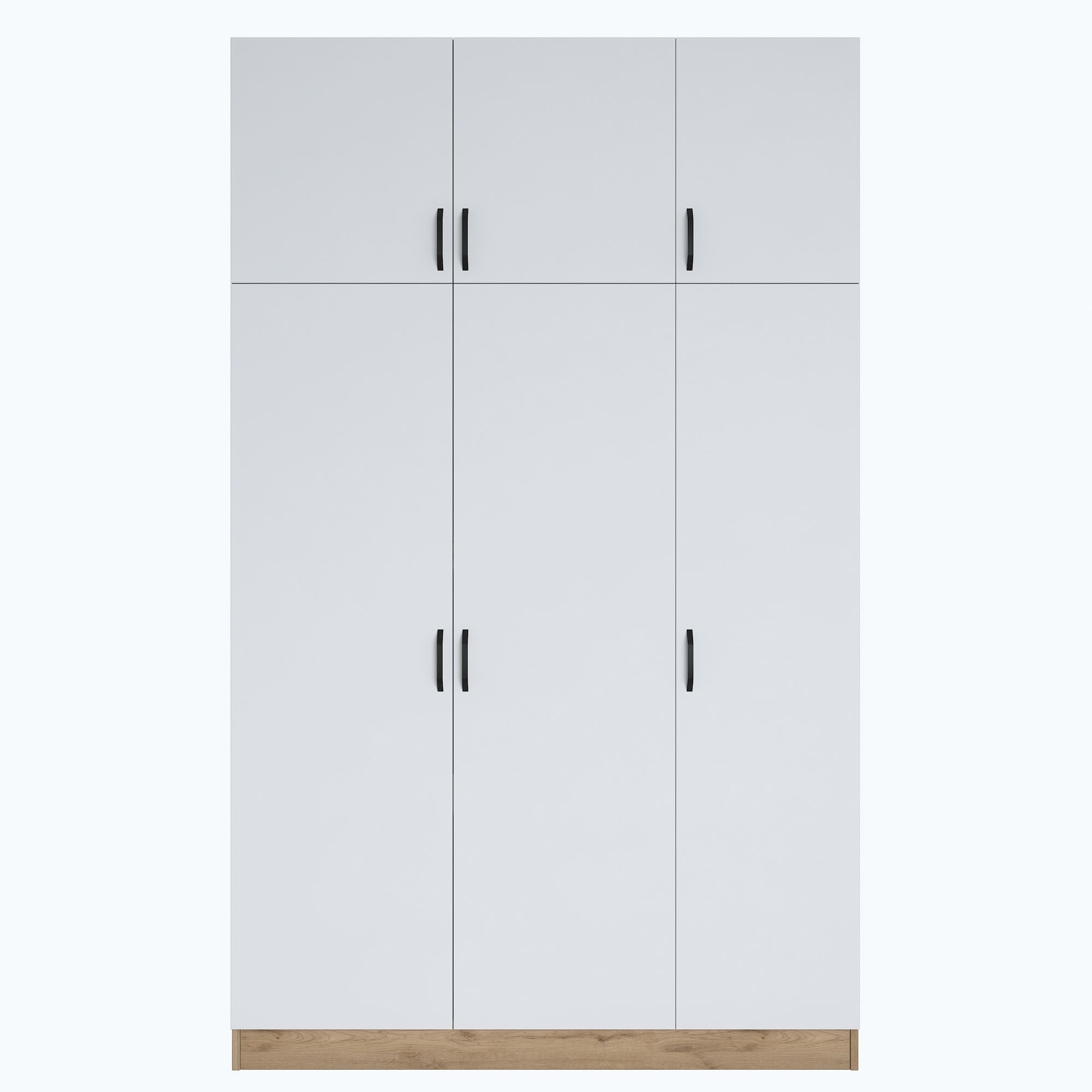 Dulap haine BA104, 145 x 239 x 55 cm, nuc alb, PAL, spatiu de depozitare, fixare pe perete — imaginea 3