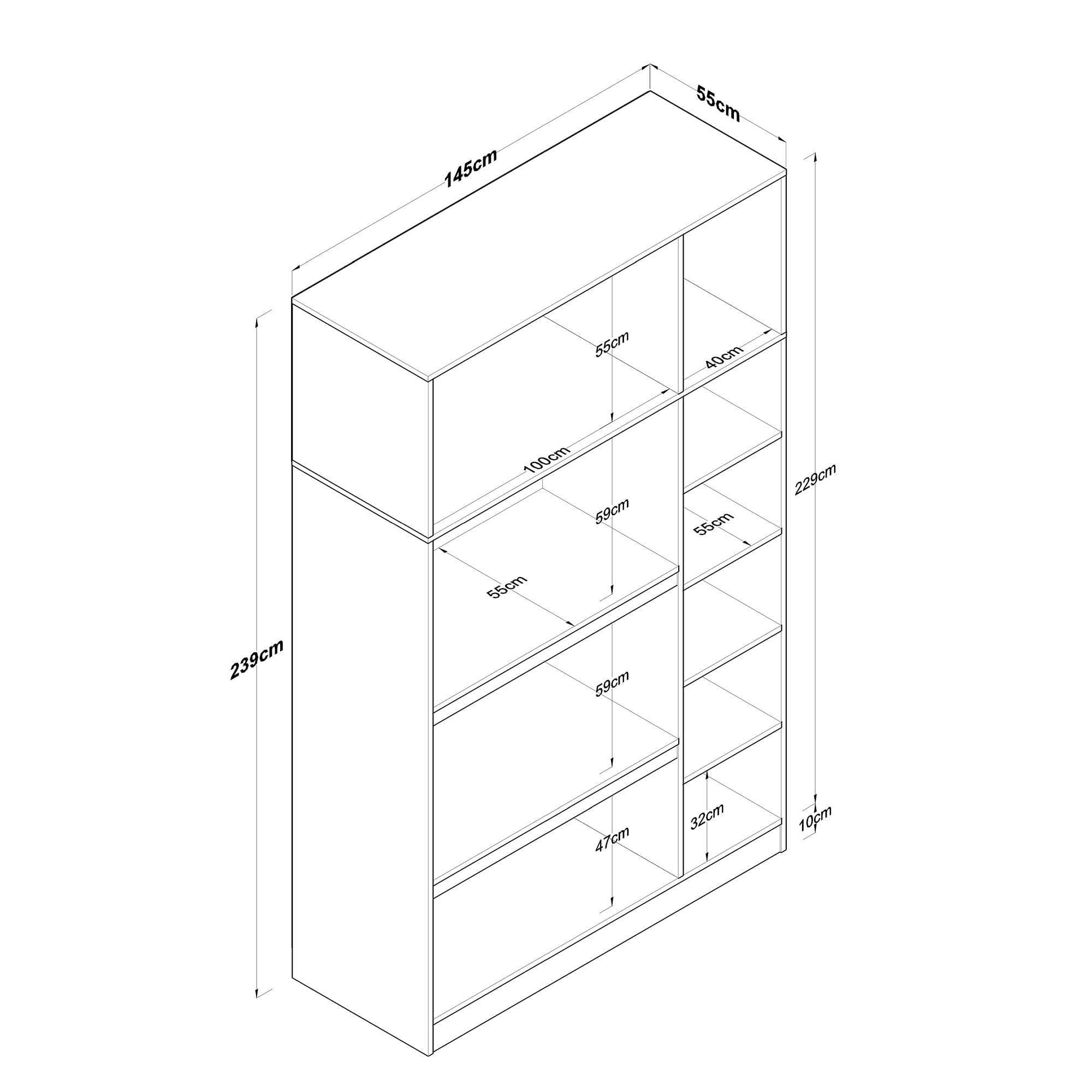 Dulap haine BA104, 145 x 239 x 55 cm, nuc alb, PAL, spatiu de depozitare, fixare pe perete — imaginea 4