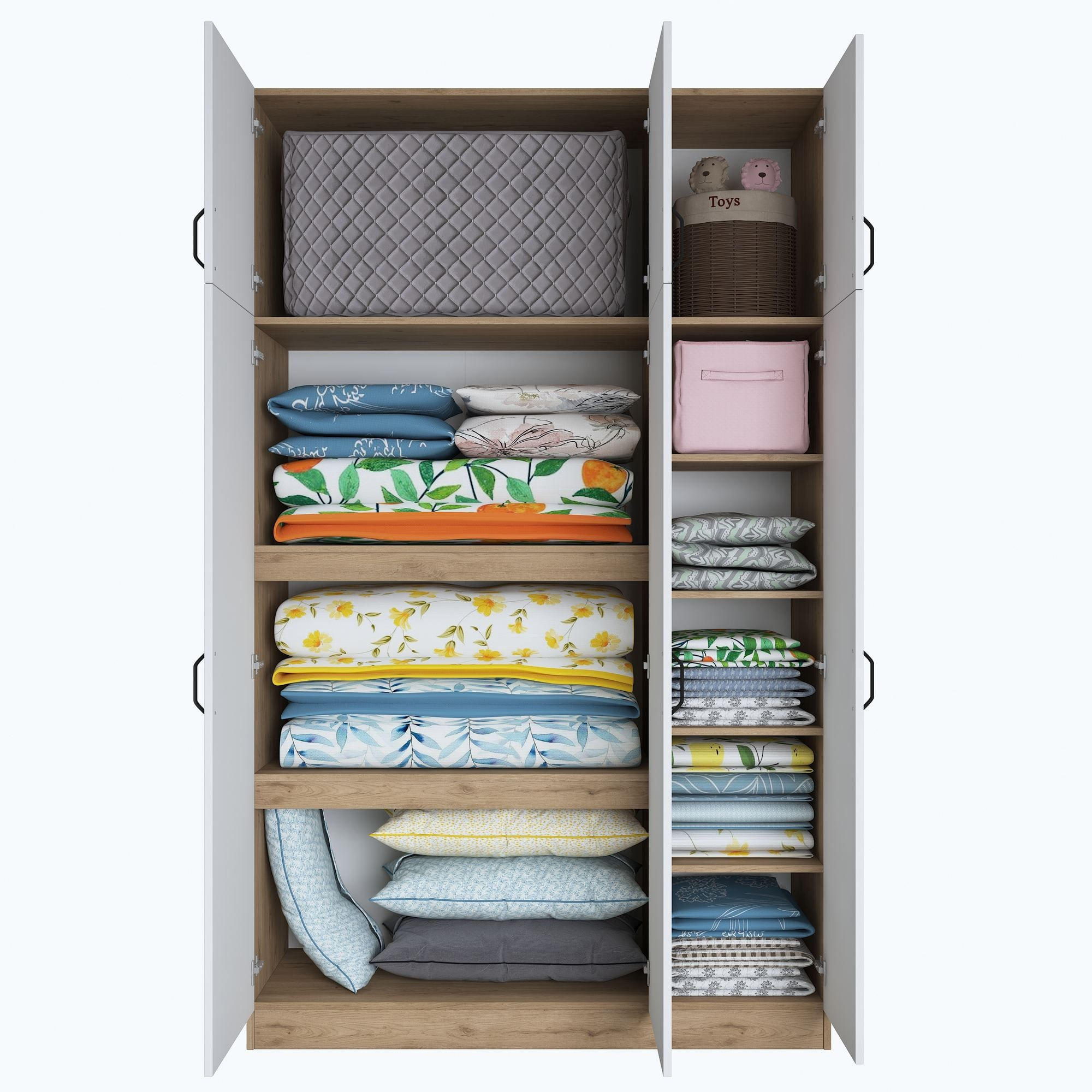 Dulap haine BA104, 145 x 239 x 55 cm, nuc alb, PAL, spatiu de depozitare, fixare pe perete — imaginea 6