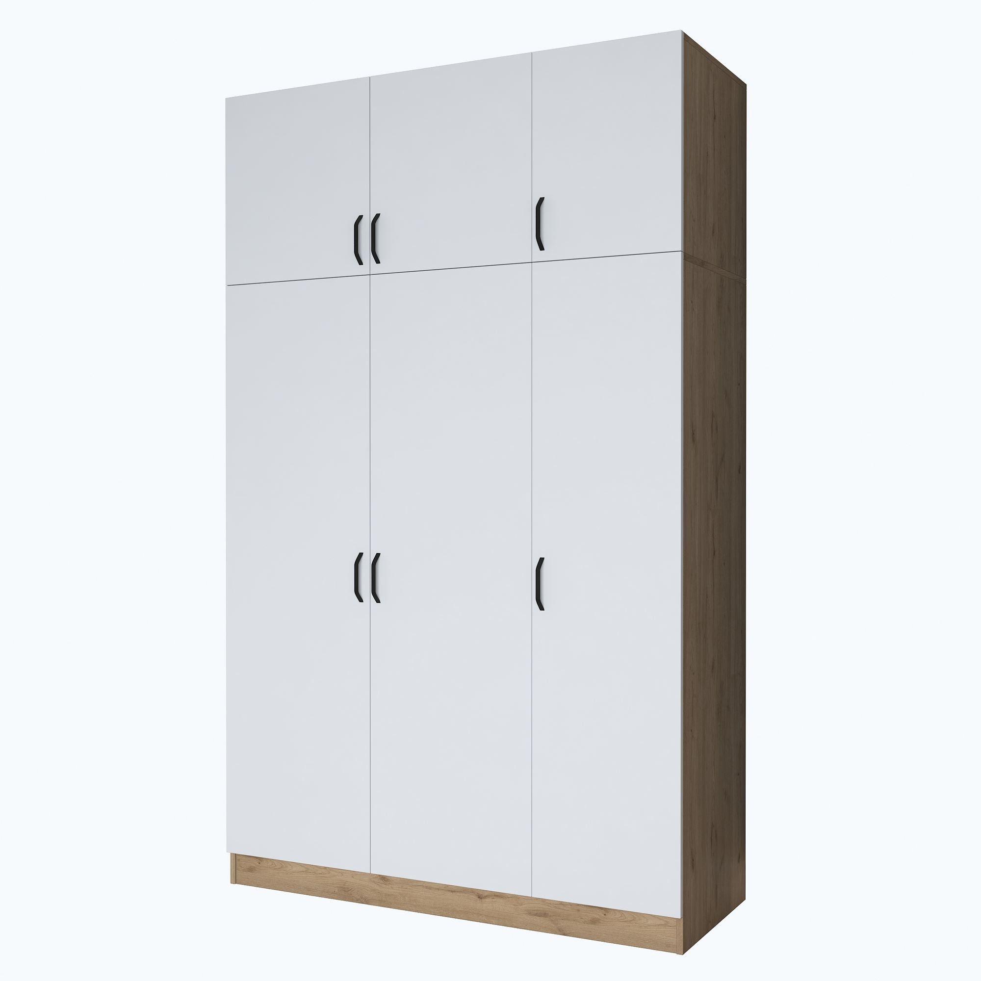 Dulap haine BA104, 145 x 239 x 55 cm, nuc alb, PAL, spatiu de depozitare, fixare pe perete — imaginea 10