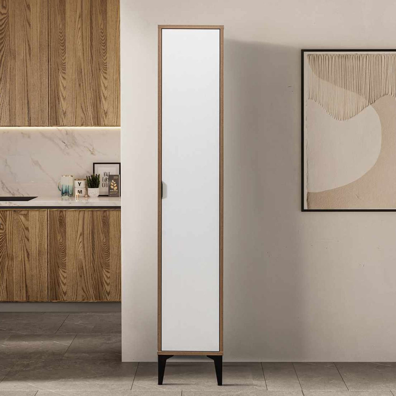 Dulap Arden Single Door, 35 x 190 x 37 cm, alb, PAL melaminat — imaginea 6