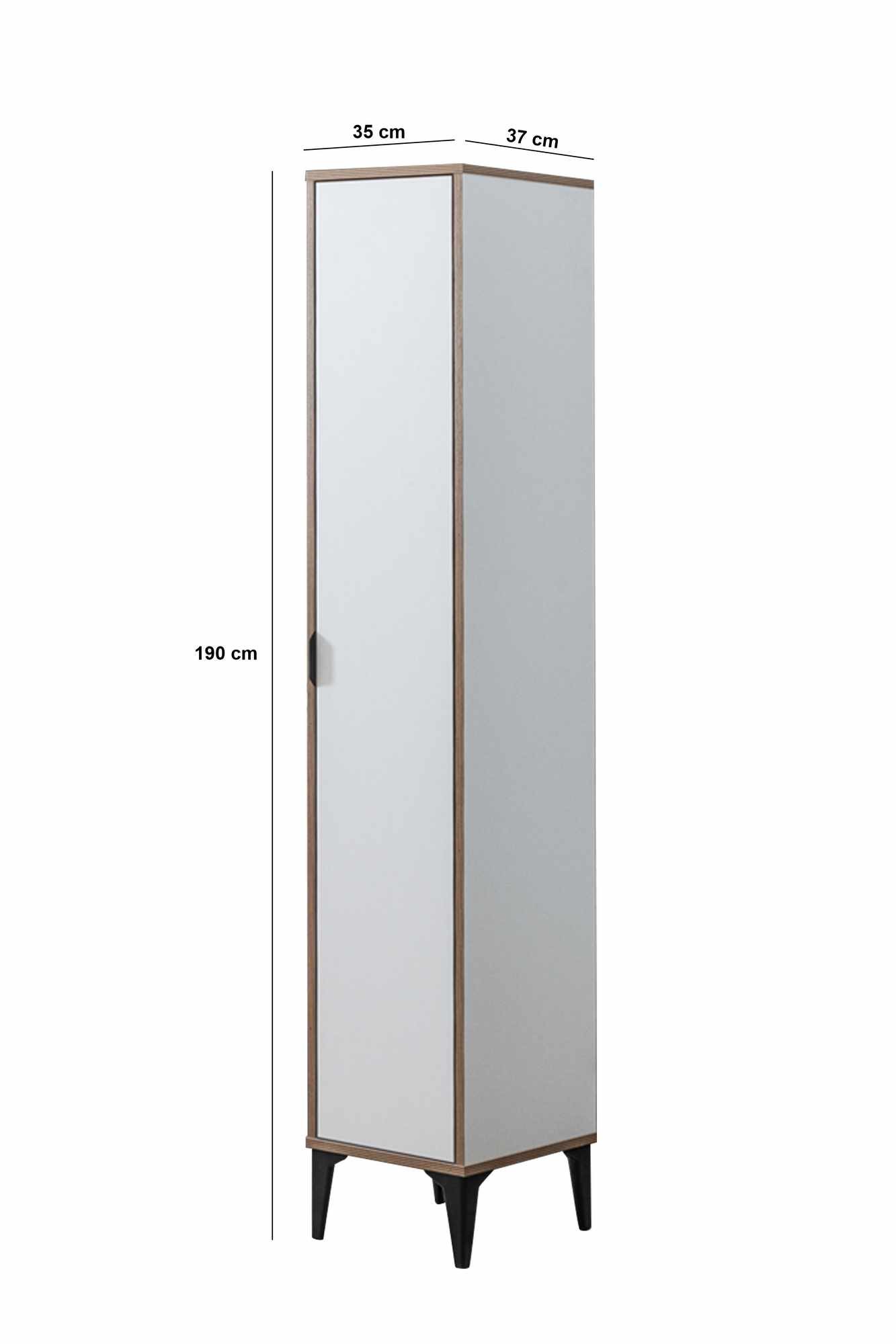 Dulap Arden Single Door, 35 x 190 x 37 cm, alb, PAL melaminat — imaginea 8