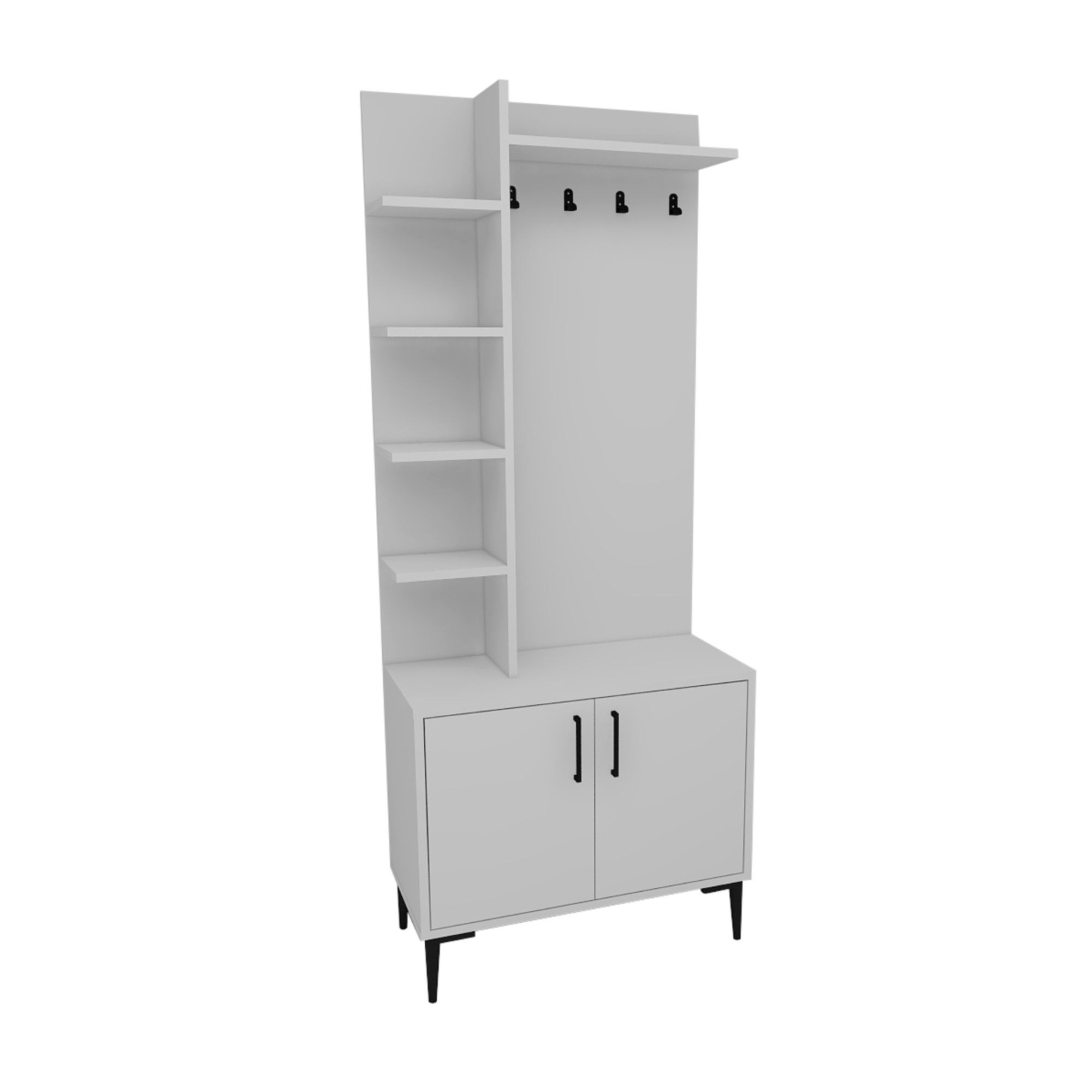 Cuier hol Julendor, 74,4 x 182,8 x 35 cm, alb, PAL melaminat — imaginea 2