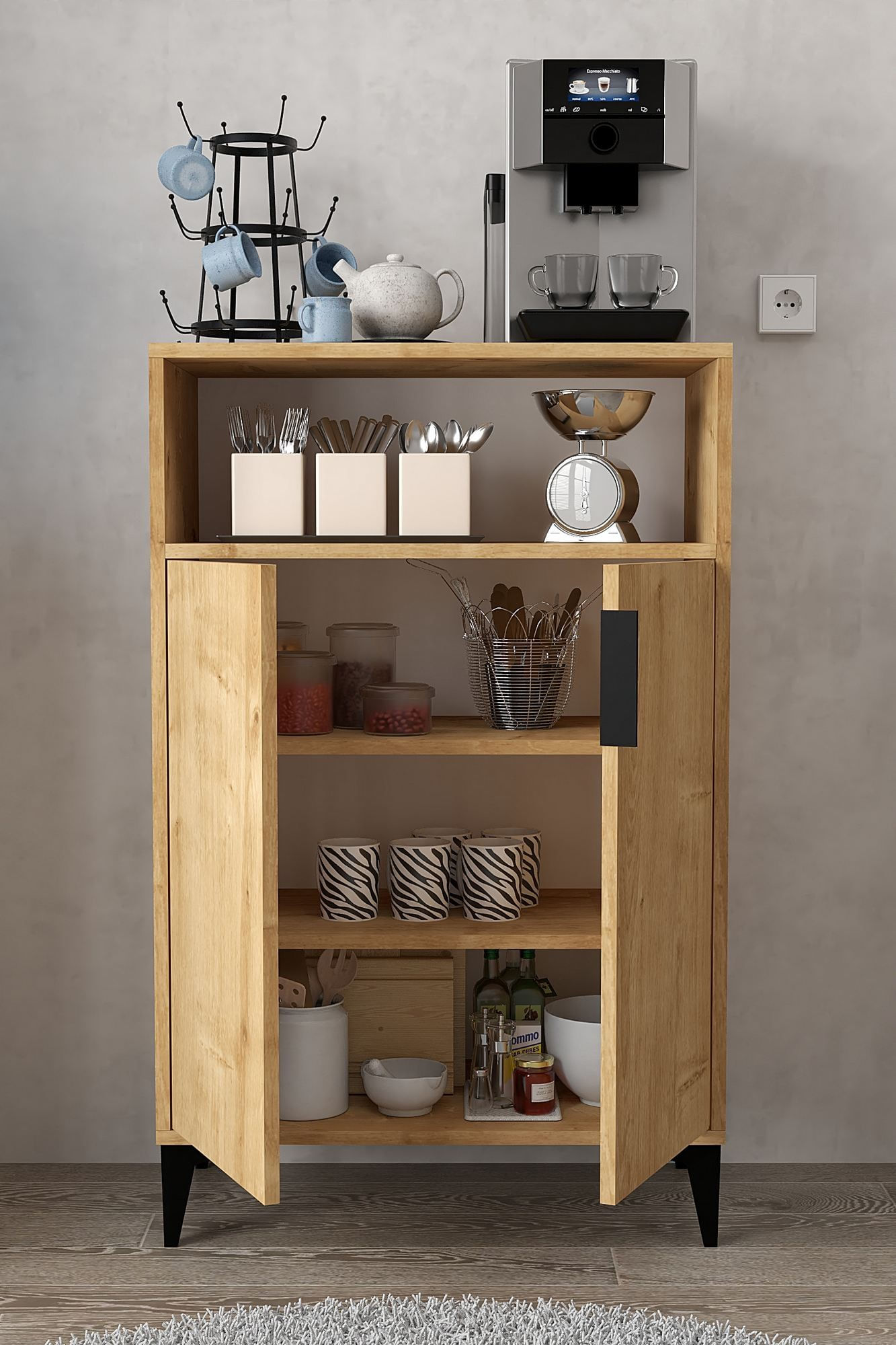 Dulap Ada 1203, 72 x 114 x 36,5 cm, stejar safir, PAL melaminat — imaginea 2