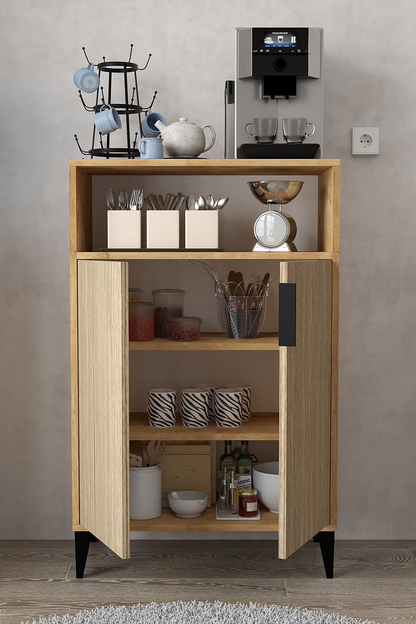 Dulap Ada 1205, 72 x 114 x 36,5 cm, stejar safir, PAL melaminat — imaginea 2