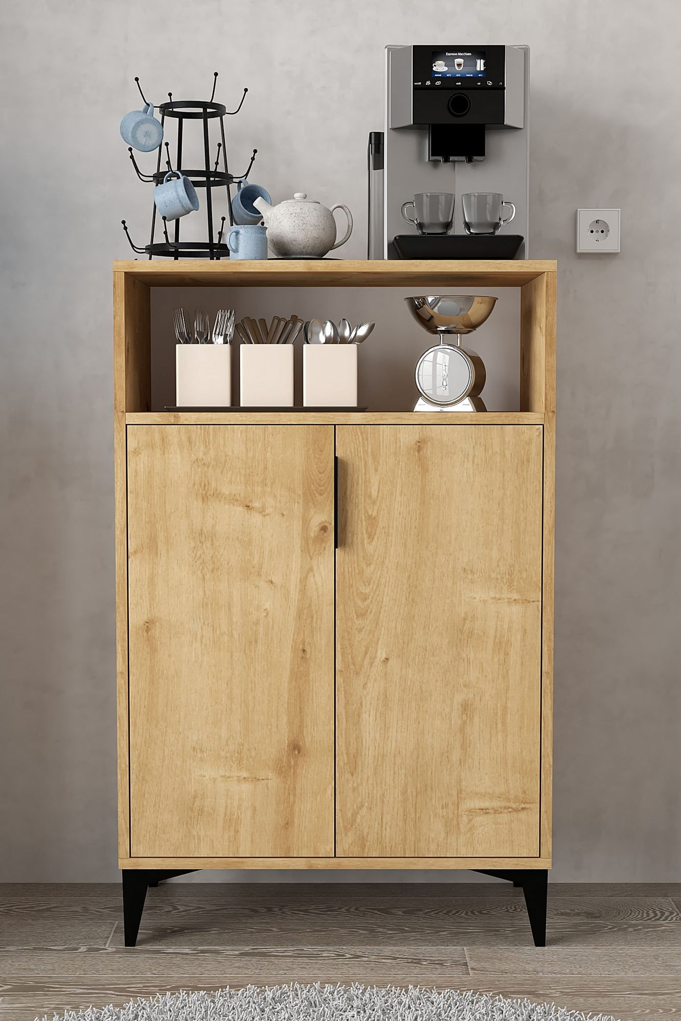 Dulap Ada 1203, 72 x 114 x 36,5 cm, stejar safir, PAL melaminat — imaginea 4