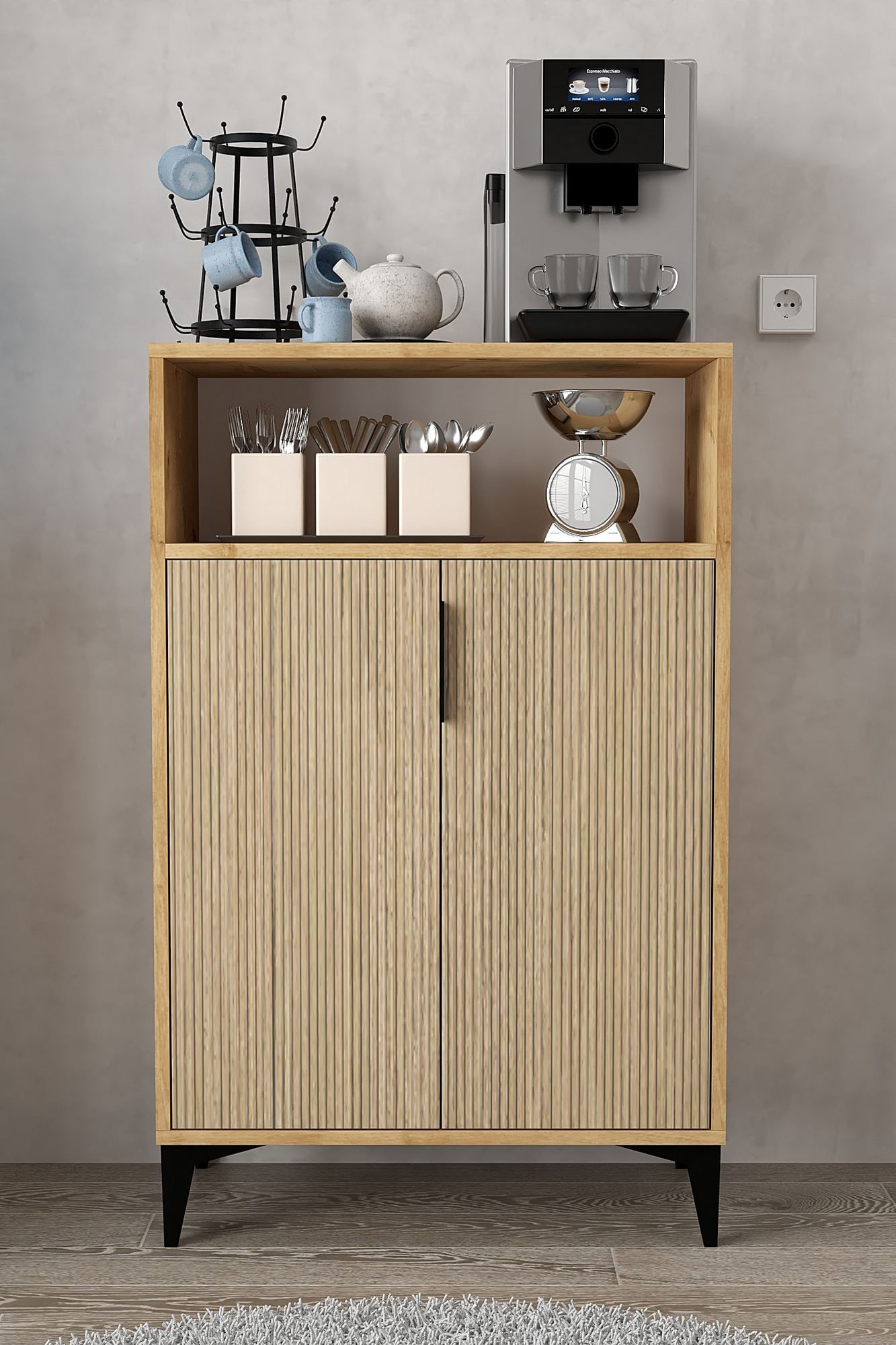 Dulap Ada 1205, 72 x 114 x 36,5 cm, stejar safir, PAL melaminat — imaginea 3