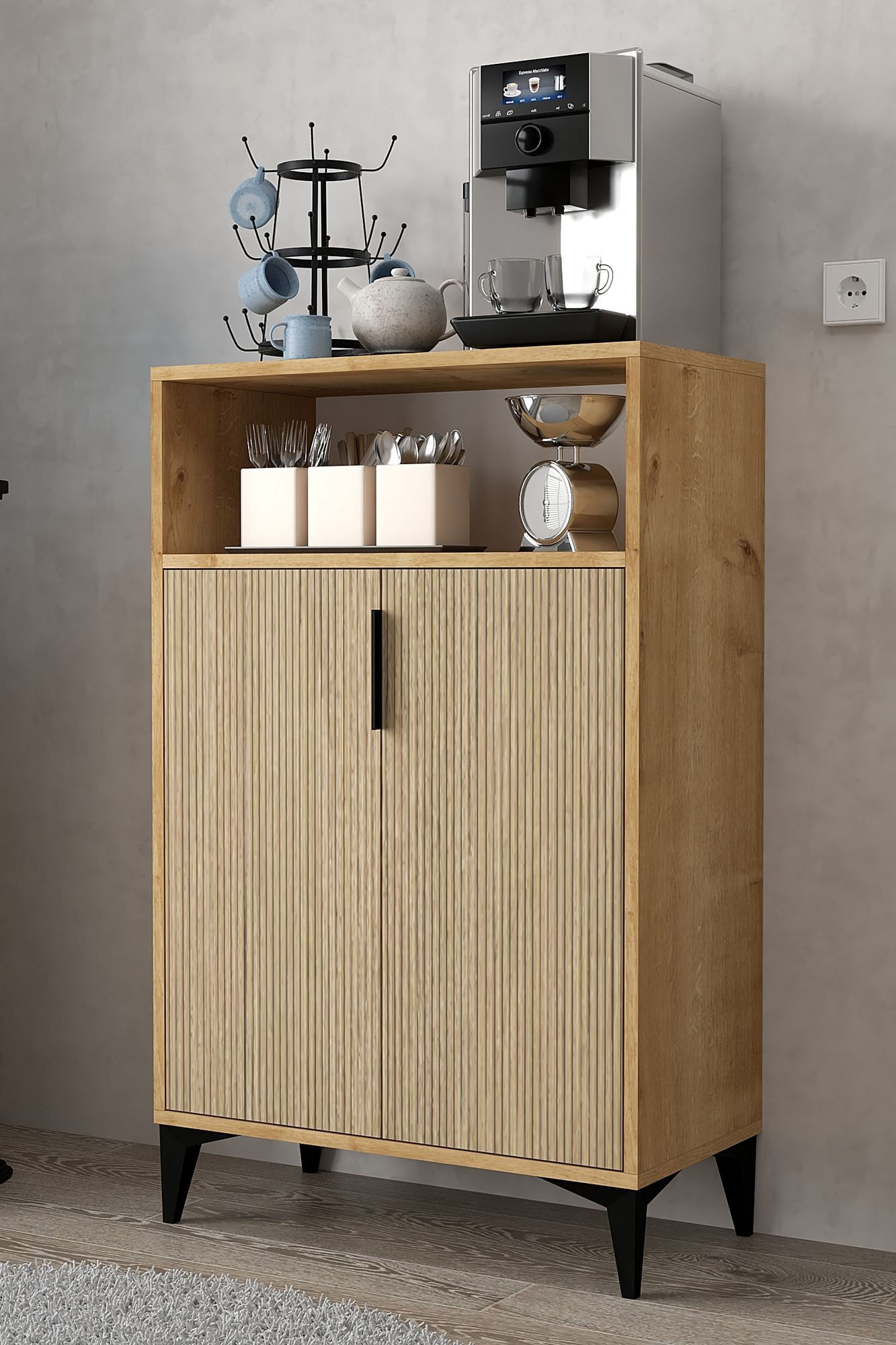 Dulap Ada 1205, 72 x 114 x 36,5 cm, stejar safir, PAL melaminat — imaginea 4