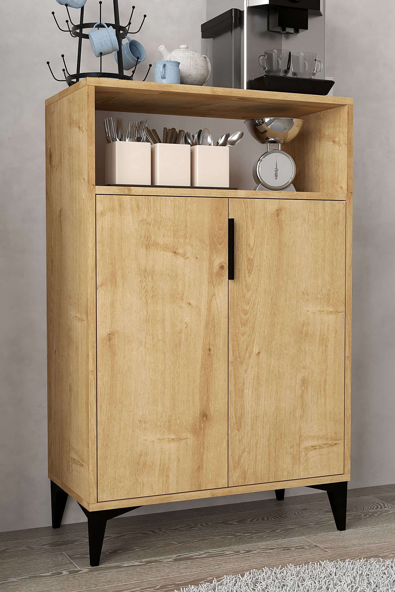 Dulap Ada 1203, 72 x 114 x 36,5 cm, stejar safir, PAL melaminat — imaginea 5