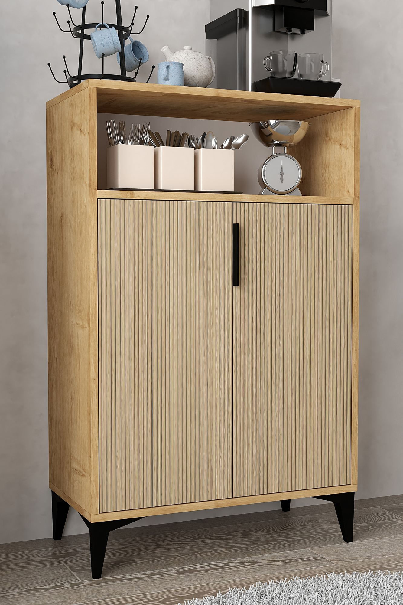 Dulap Ada 1205, 72 x 114 x 36,5 cm, stejar safir, PAL melaminat — imaginea 5